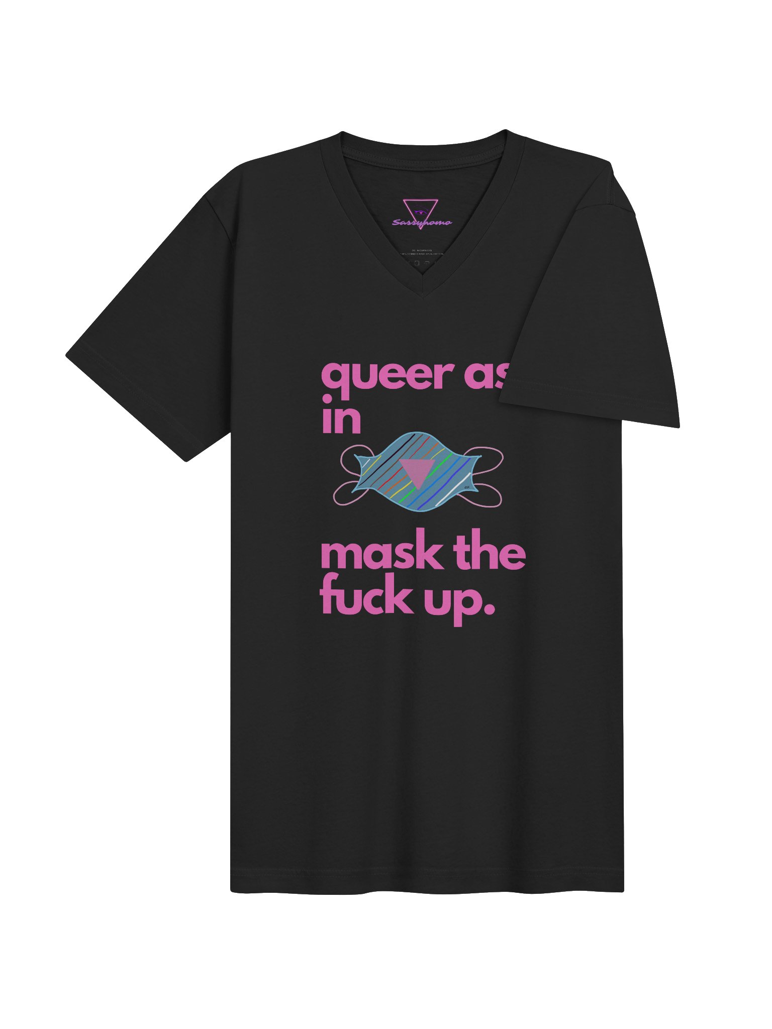 Queer As In Mask TF Up v-neck tee product image (16)