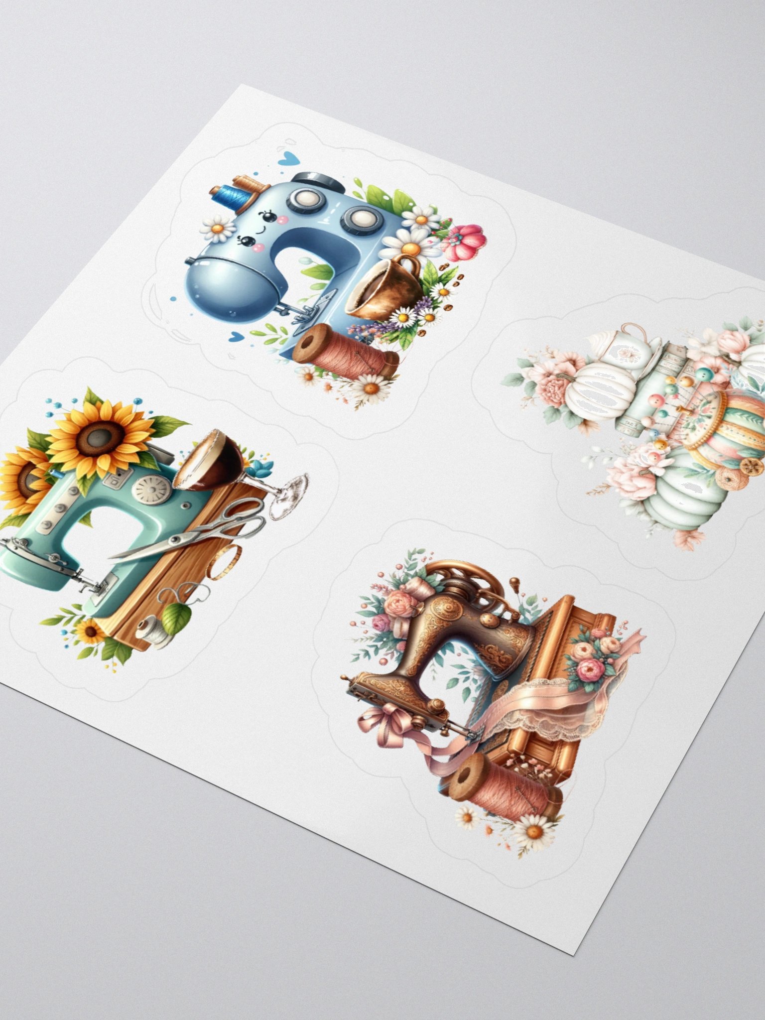 Whimsical Sewing Machine Kiss Cut Stickers Set product image (9)
