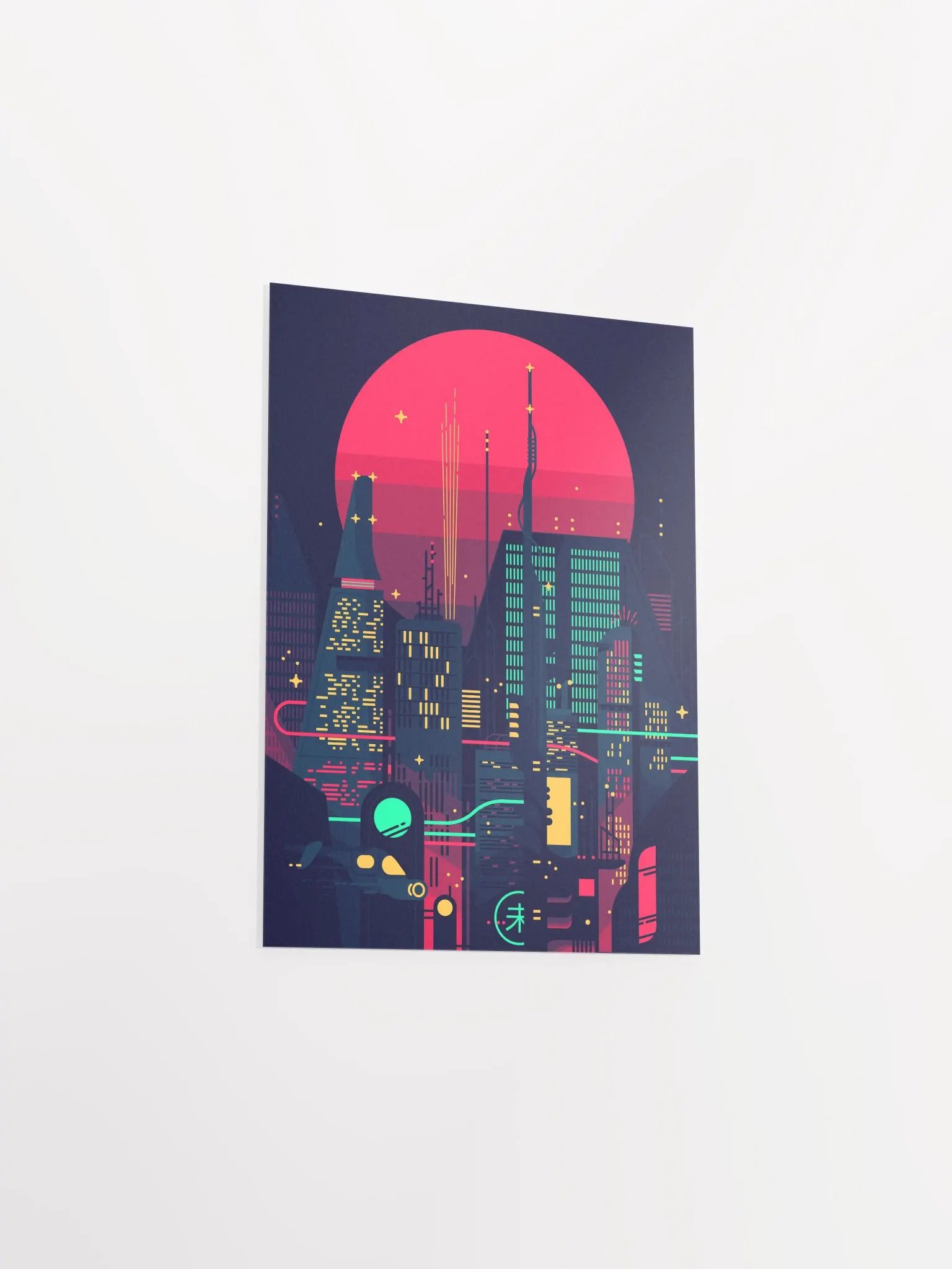 Synthwave Neon City (Bladerunner 1982 style) [synthwave/vaporwave/cyberpunk] — aesthetic poster, retrowave poster, neon print, movie poster product image (9)