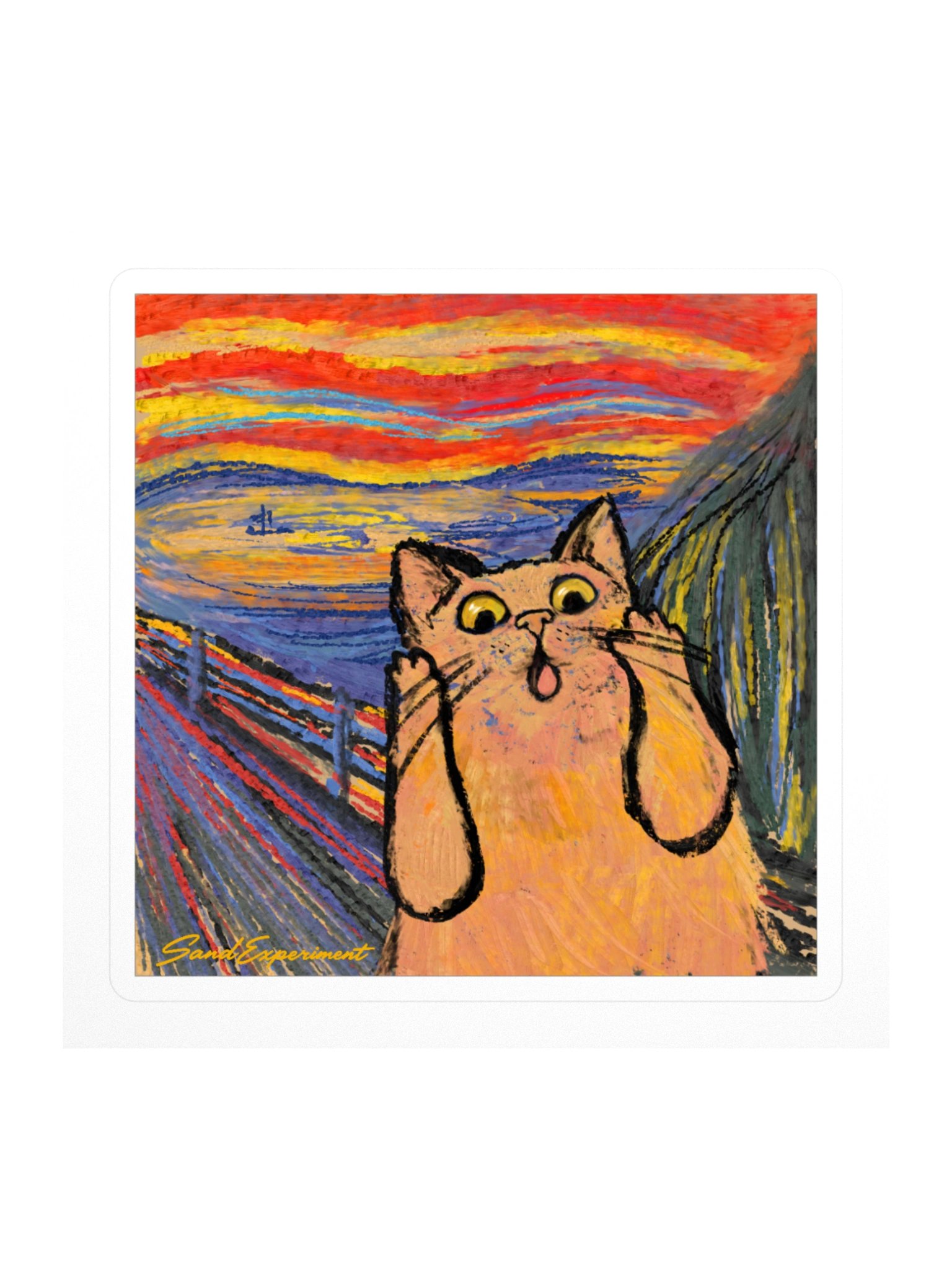 Scream Cat Painting Sticker product image (1)