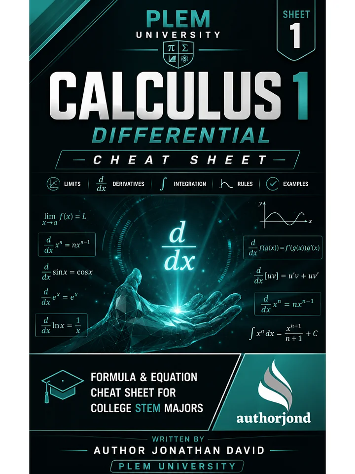 The Ultimate Cheat Sheet for STEM Majors | Calculus 1 product image (1)