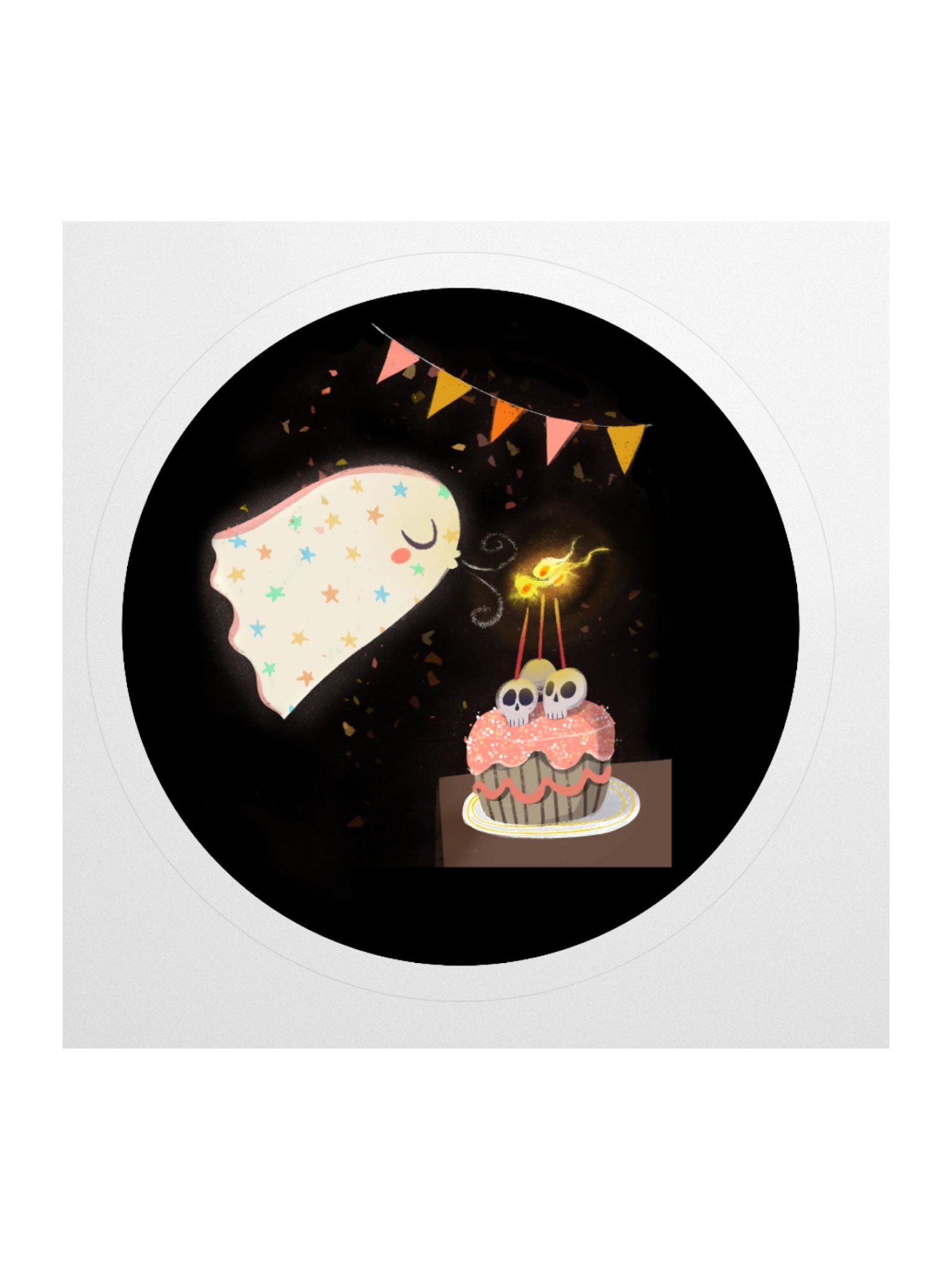 Little Ghost Birthday Party - Vinyl Birthday Sticker product image (2)