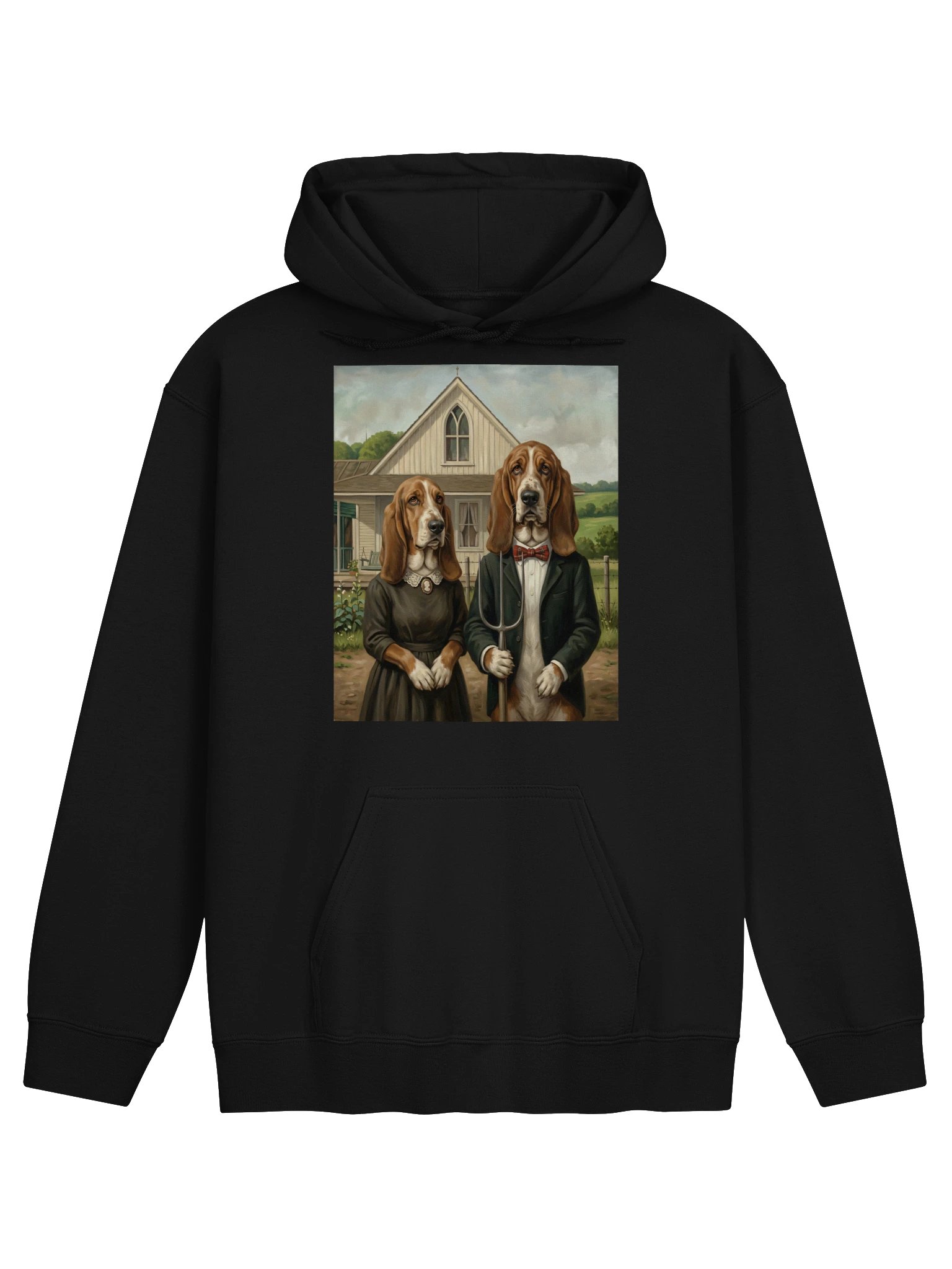 American Gothic Bassets Hoodie product image (1)