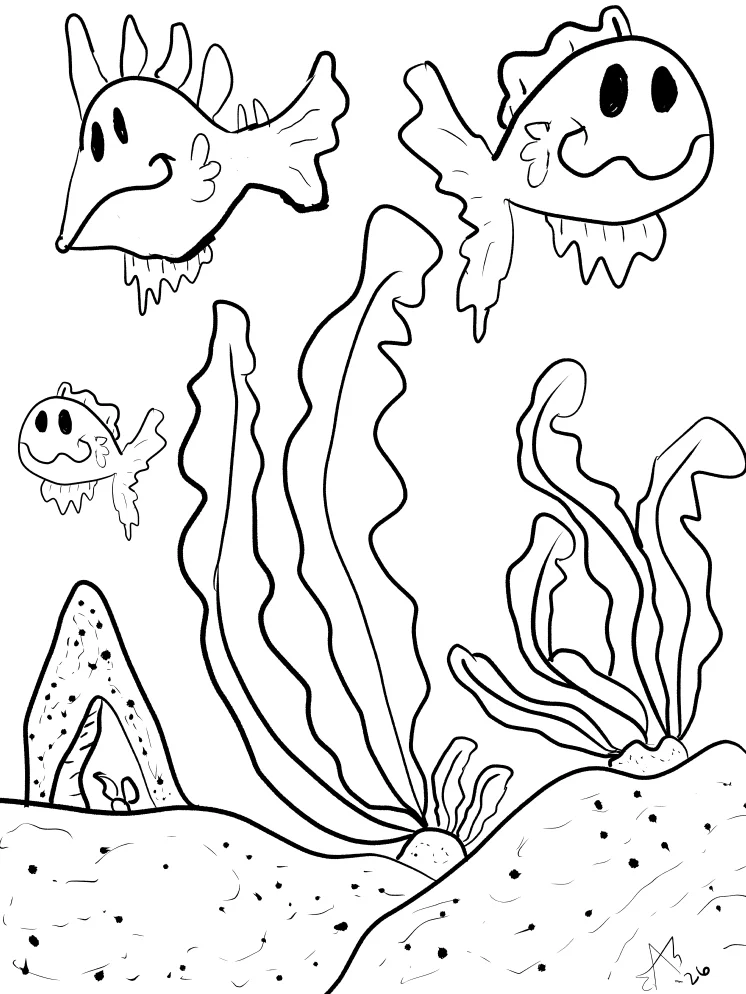 TSStechAngel's World - FishyGrins Coloring Page product image (1)
