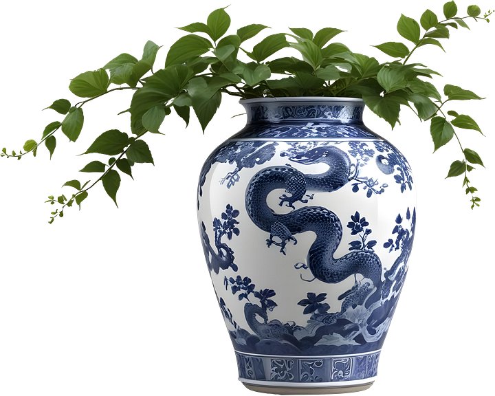 Chinese Art – Dragon Vase Illustration for scene creator PNG product image (1)