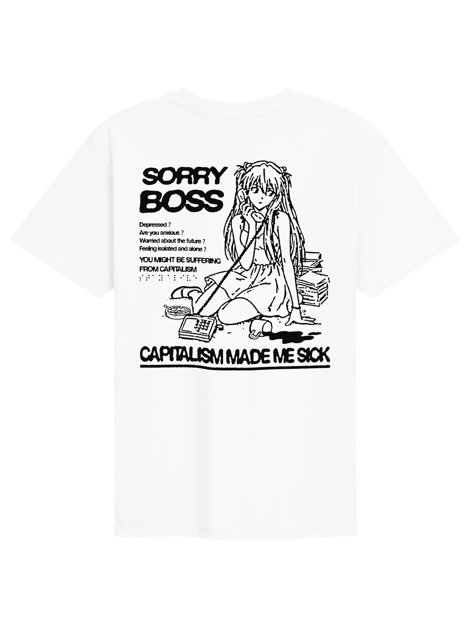 SORRY BOSS ! T-shirt. back white vers. product image (1)