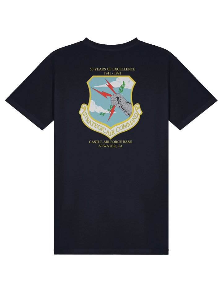 Castle Air Force Base Strategic Air Command - Embroidered t-shirt Navy Blue - Logo front/back product image (2)