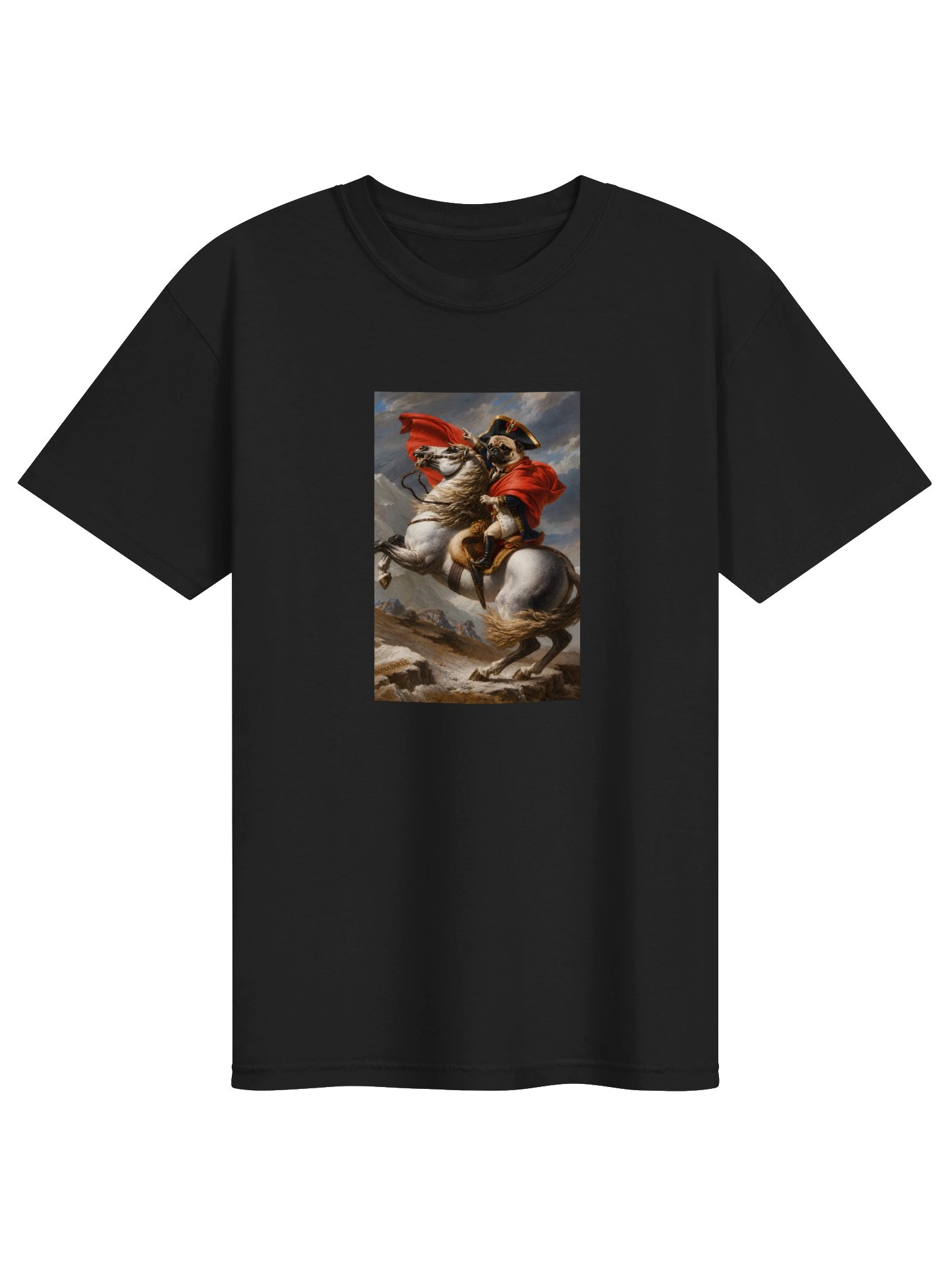 Pug Napoleon Crossing the Alps T-Shirt product image (1)