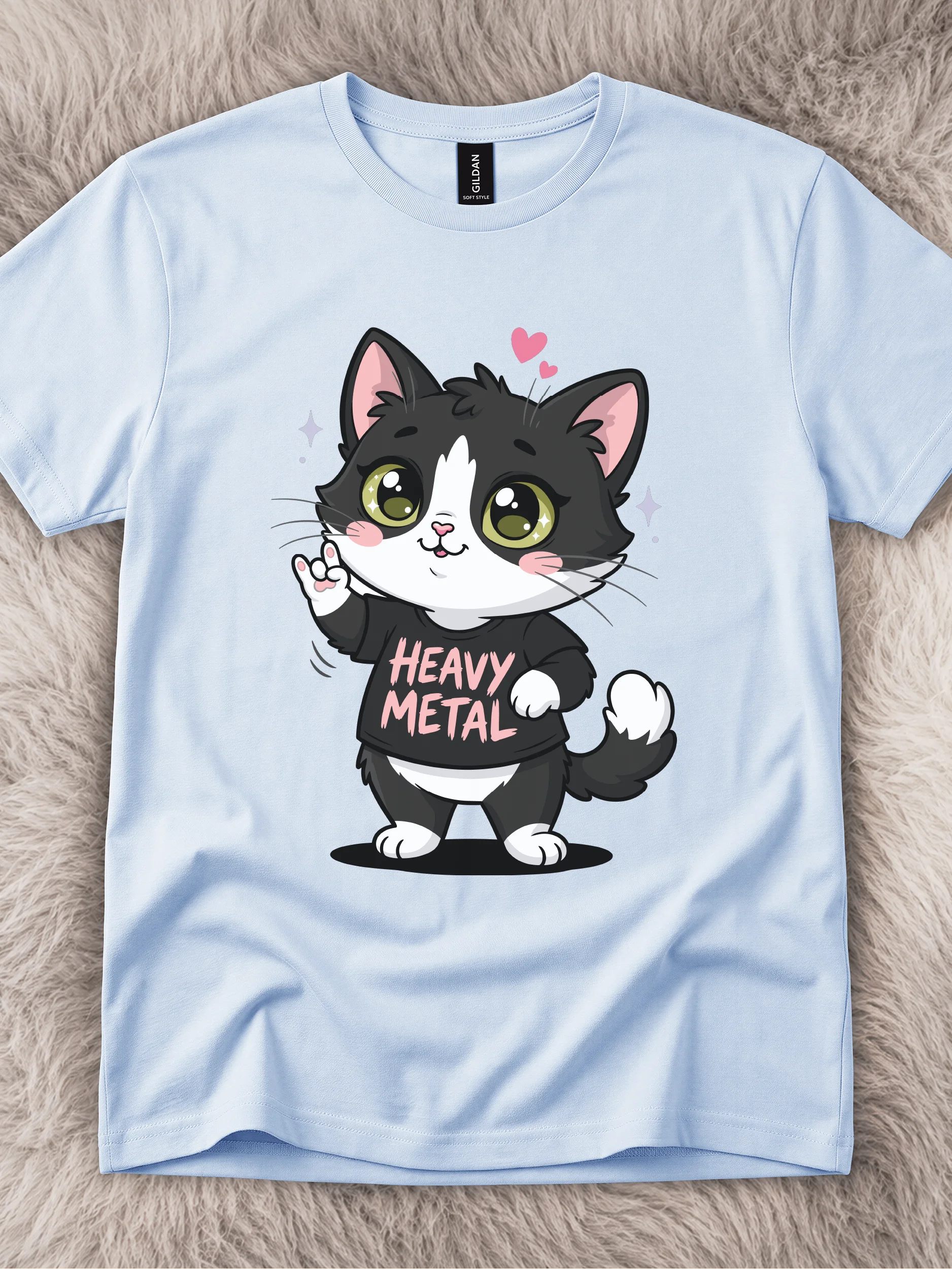 Heavy Metal Tuxedo Cat Tee product image (61)
