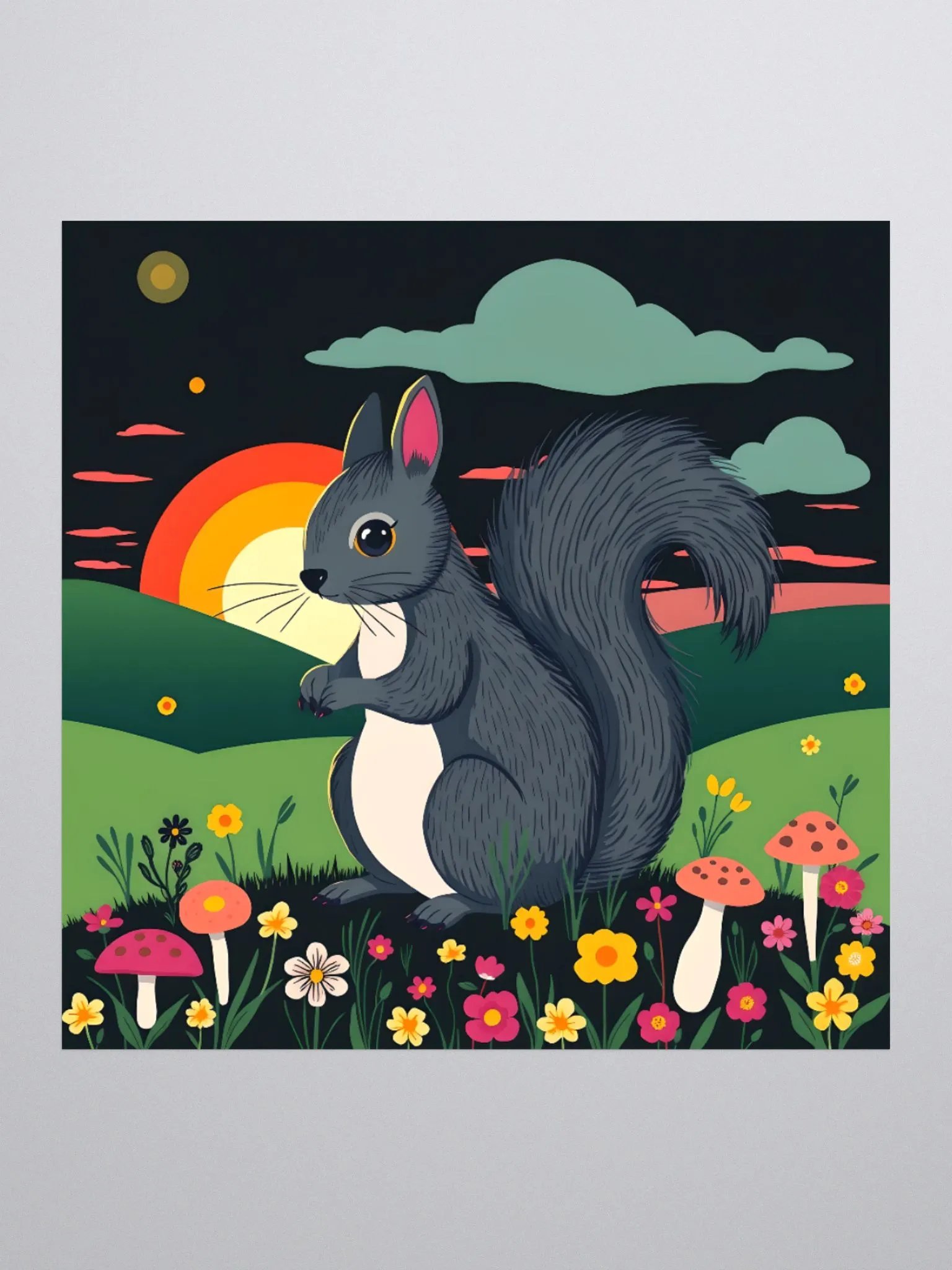 Whimsical Squirrel Meadow Stickers product image (3)