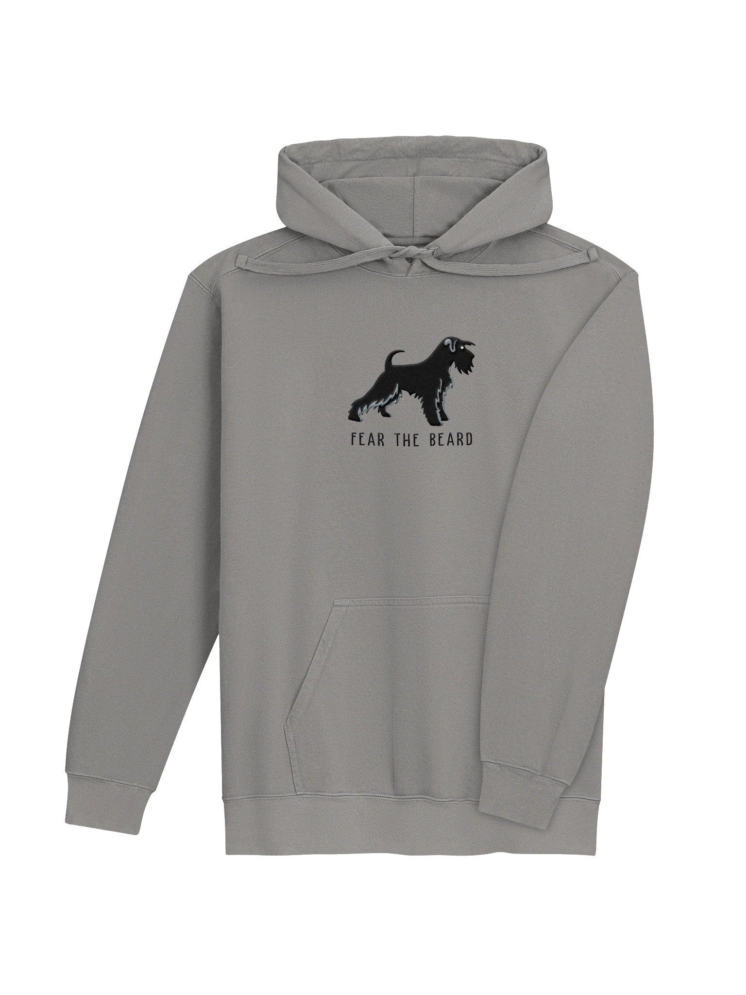 Fear the Beard Premium Hoodie (Embroidered) of a Miniature Schnauzer(Black) product image (16)