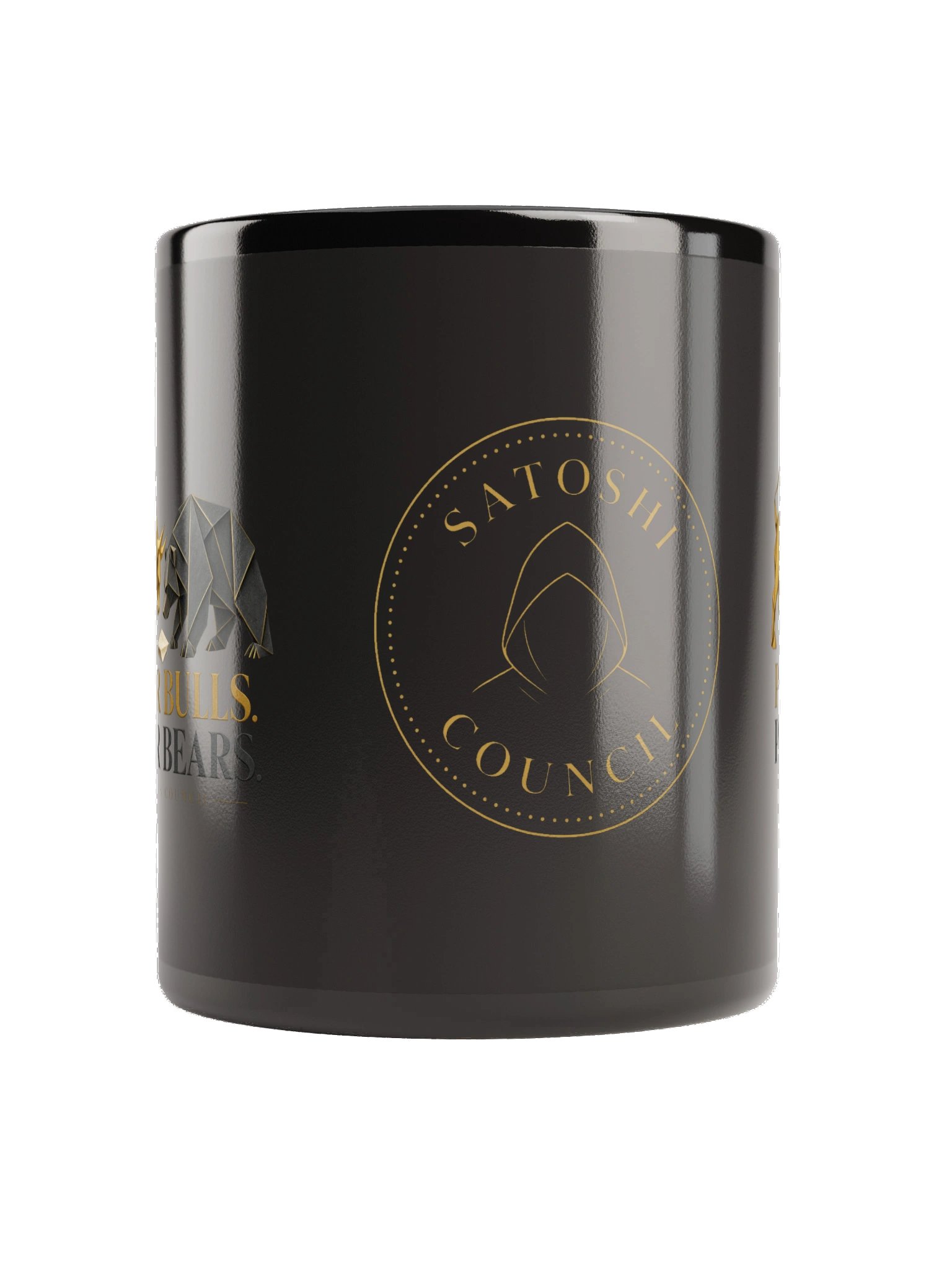 Paper Bulls. Paper Bears. — Black Glossy Mug product image (2)