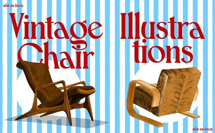 Free Vintage Designer Chair Illustrations product image (2)