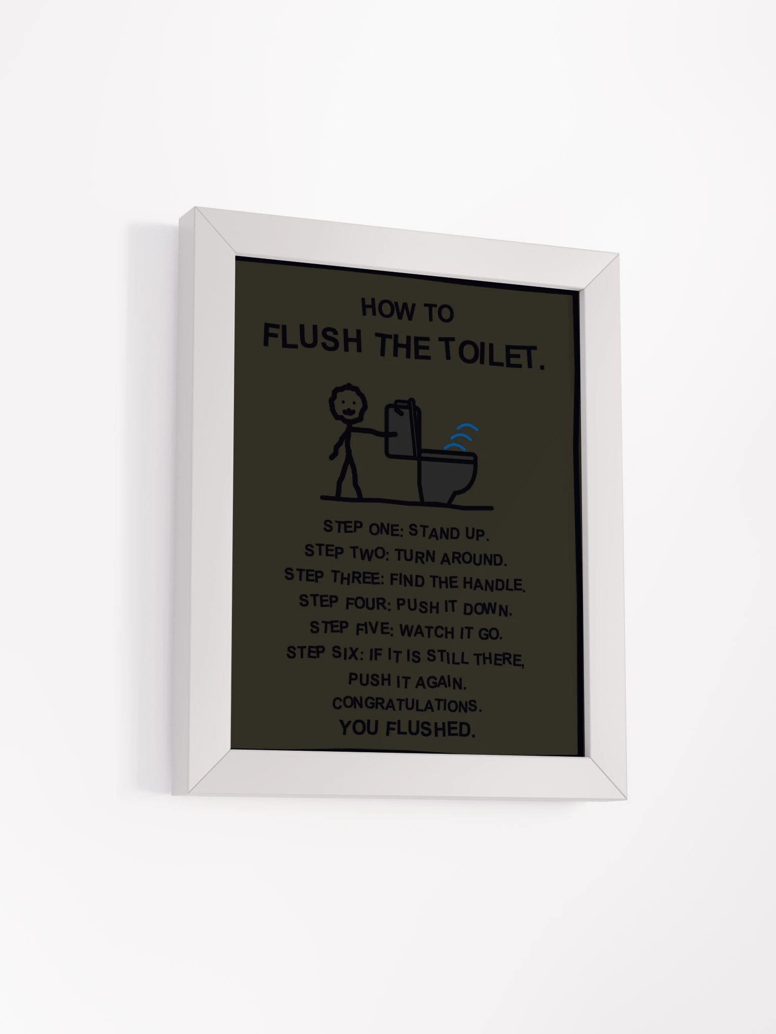 How to Flush the Toilet (Framed Bathroom Sign) product image (23)