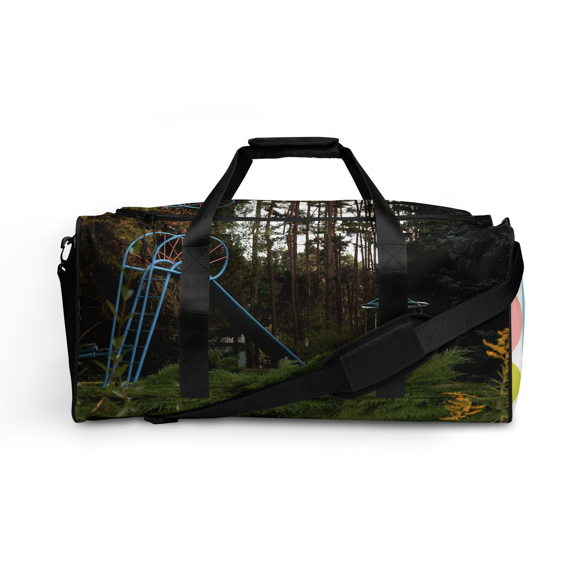 Travel bag - Abandoned, nostalgic playground in the woods (Light-colored Design) product image (2)