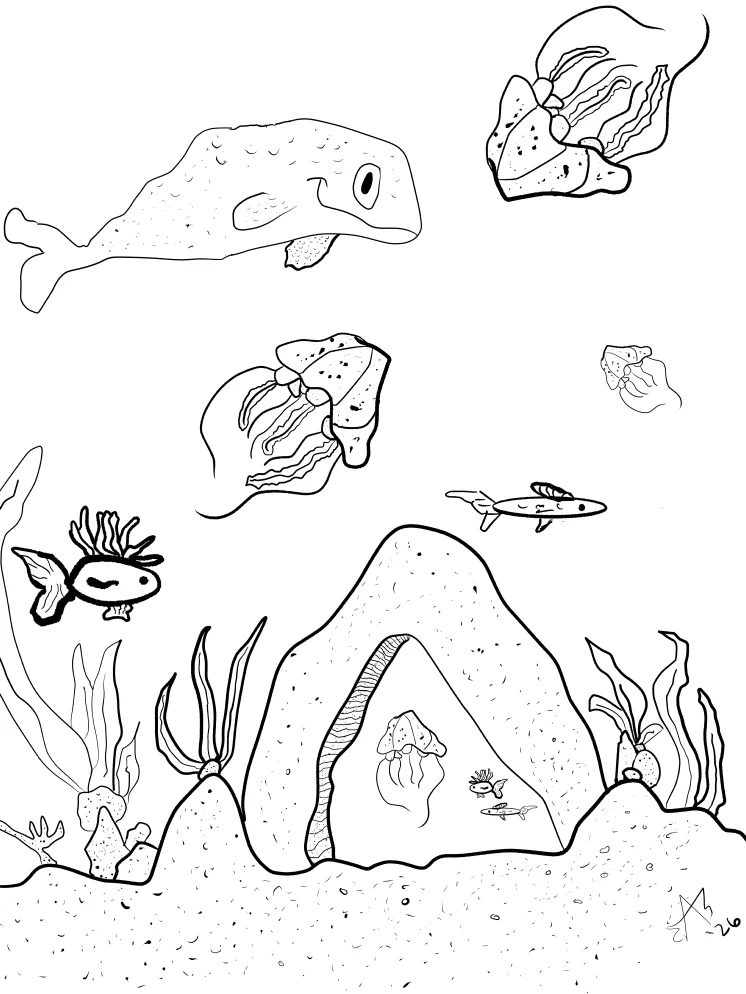 Whale of an Ocean coloring page 2026 product image (1)