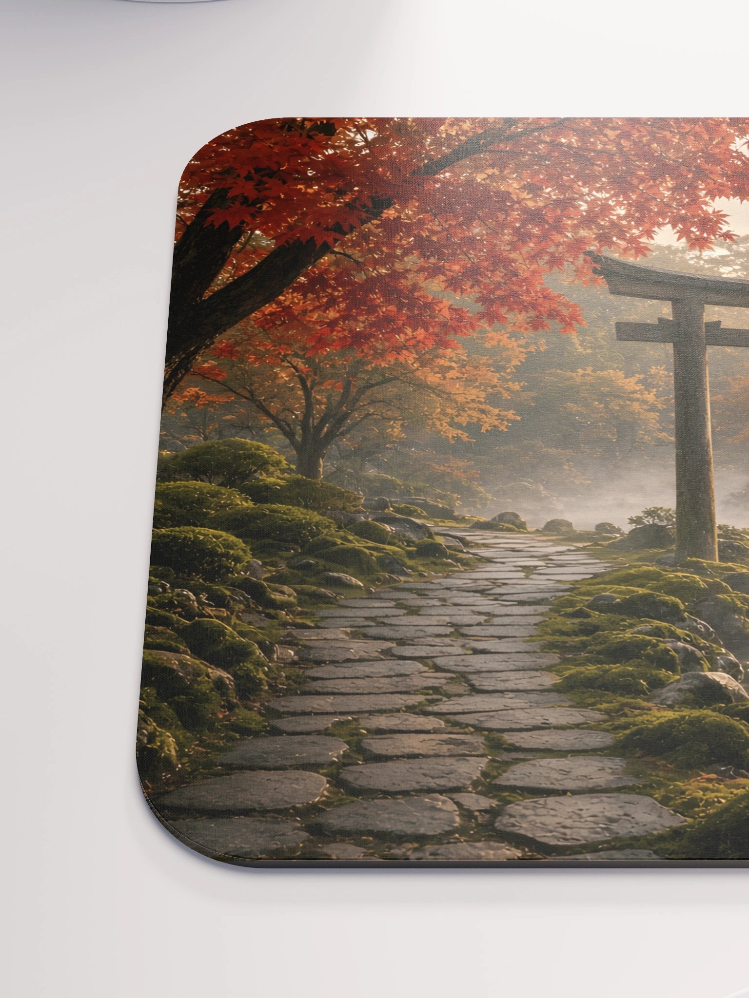 Japanese Torii Gate Autumn Garden Classic Mouse Pad | Aesthetic Asian Landscape Office & Gaming Mousepad product image (6)