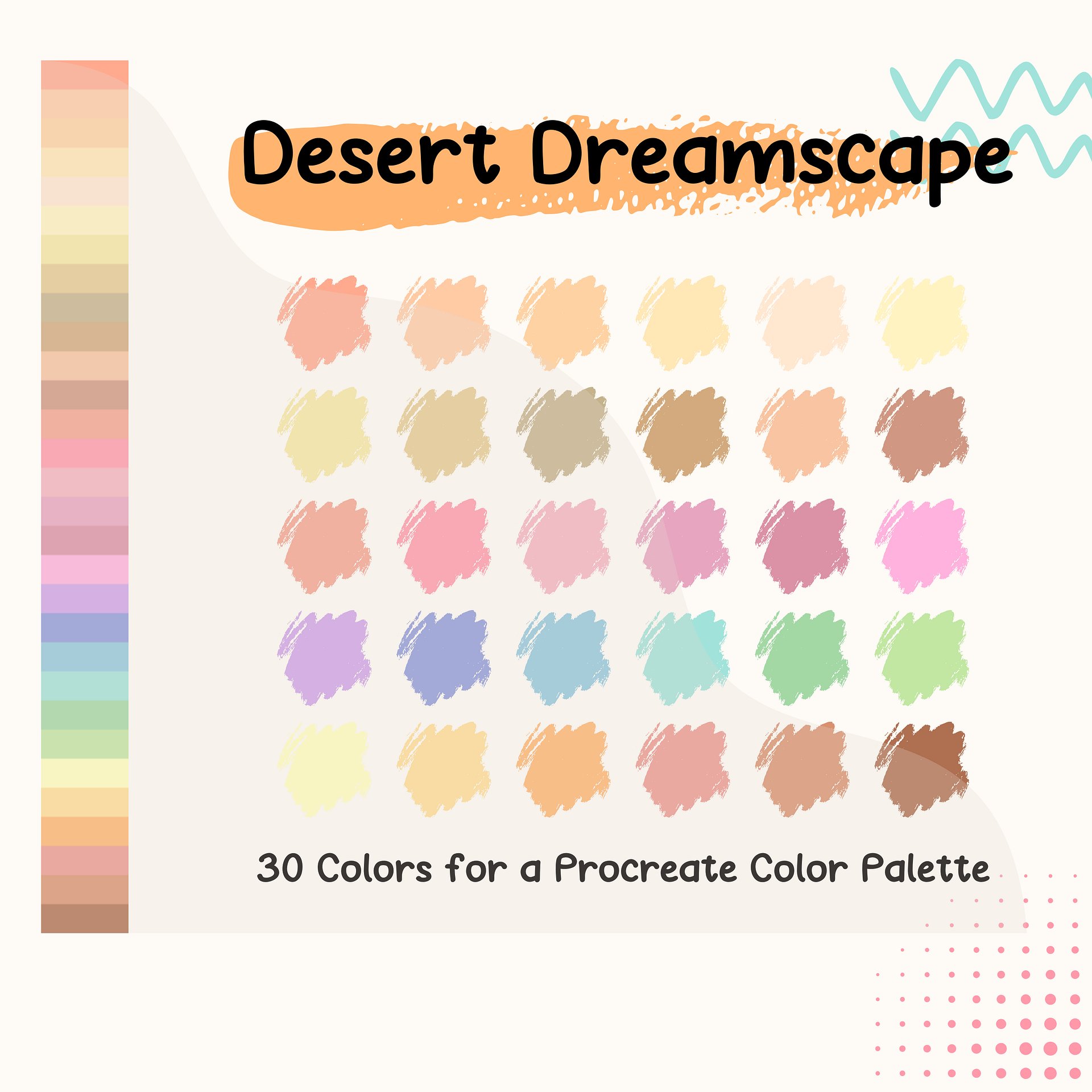Desert Dreamscape Procreate Color Palette with HEX Codes ★ DIGITAL ★ product image (1)