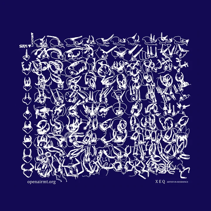 XEQ Bandana- Blue bandanas w/ white ink product image (1)