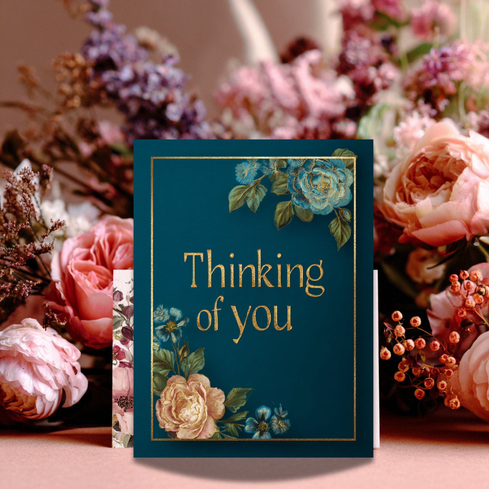 Thinking of You Card Printable 5x7 | Elegant Floral Sympathy Instant Download product image (4)
