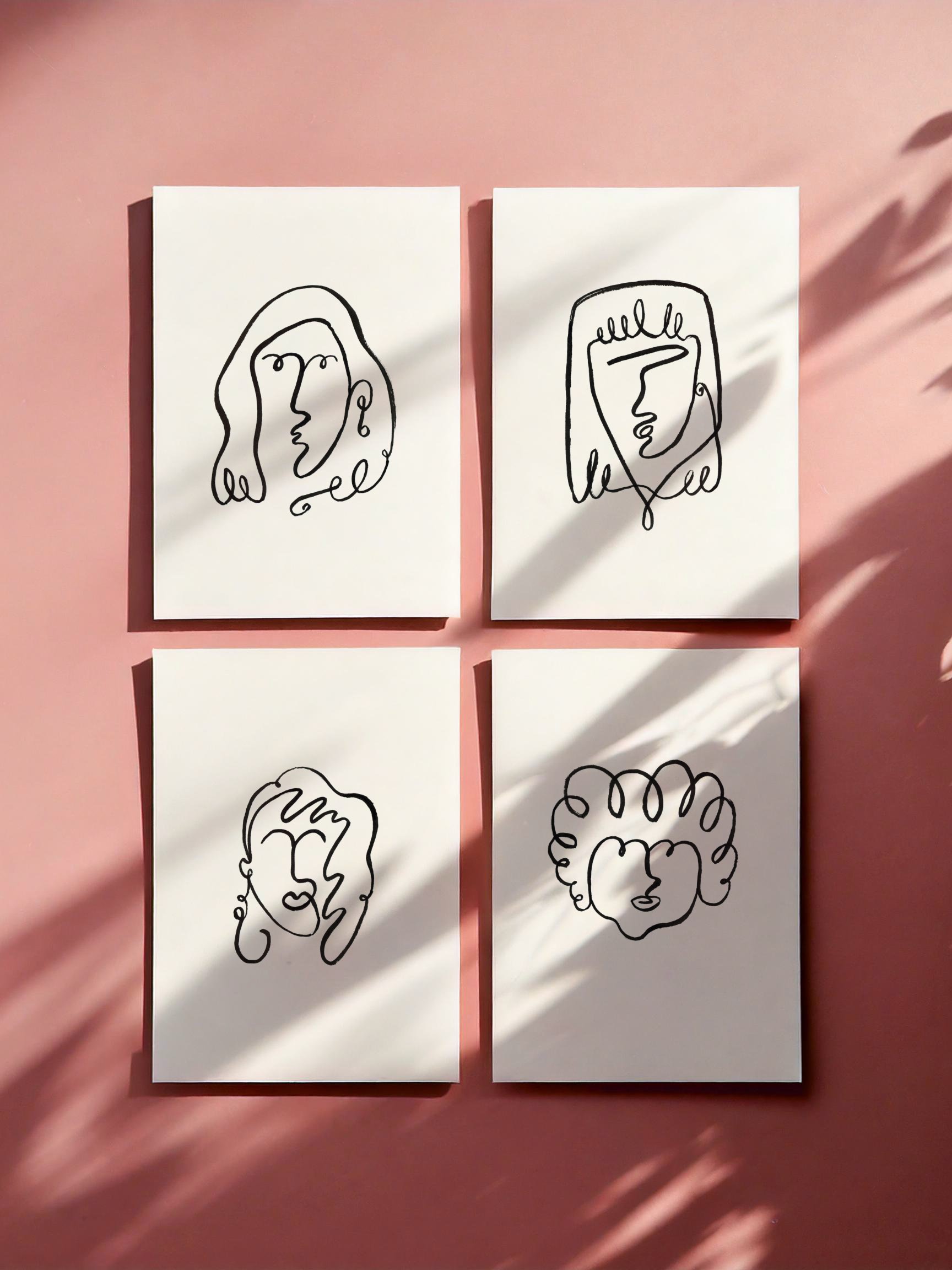 Line Girls - Set of 4 - 5x7 Giclée Fine Art Prints product image (1)