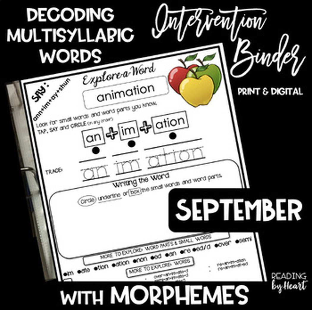 Multisyllabic Words: Guided Practice - September (Print & Digital) (Grades 4-8) product image (1)