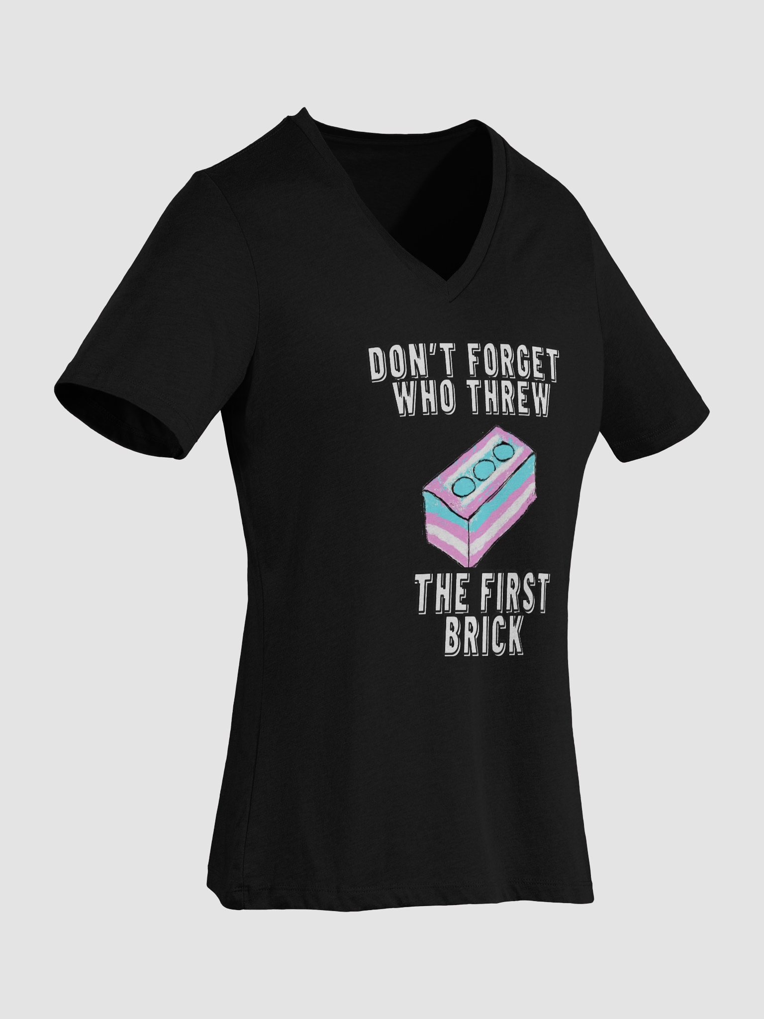 Don't Forget Who Threw The First Brick Relaxed V-Neck Tee product image (32)