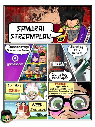 Die Woche ist voller gepackt als Santa´s Sack!
Streamplan:
Do: Gamescom! Alle News und die ONL
Fr: Doppel Event: Dungeons&Dra...