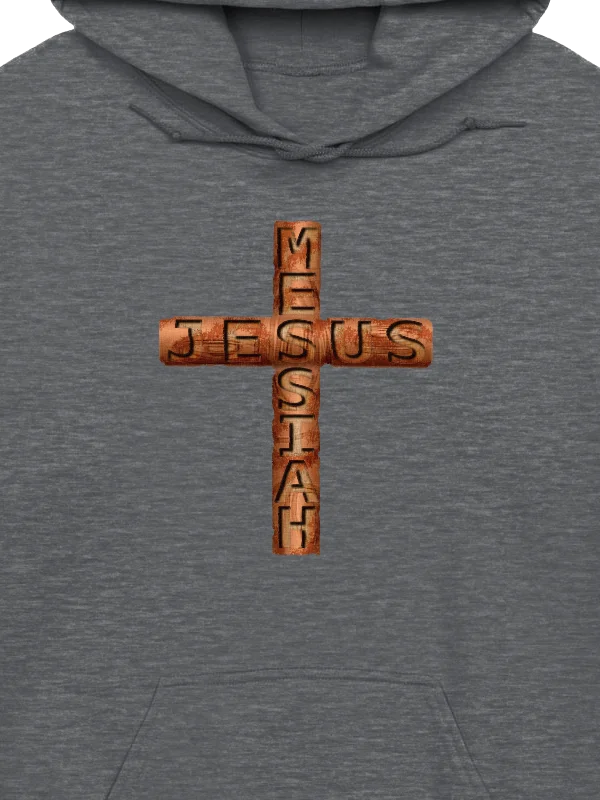 Jesus Messiah Engraved On A Rugged Cross Hoodie product image (2)