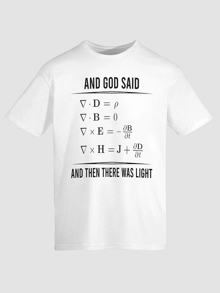 White Maxwell Equations T-shirt, lightweight cotton, relaxed fit, unisex design