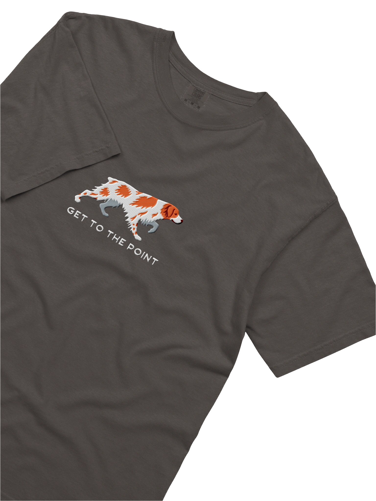 Get to the Point T-Shirt(Embroidered) of a Brittany Spaniel(Orange & White) product image (8)