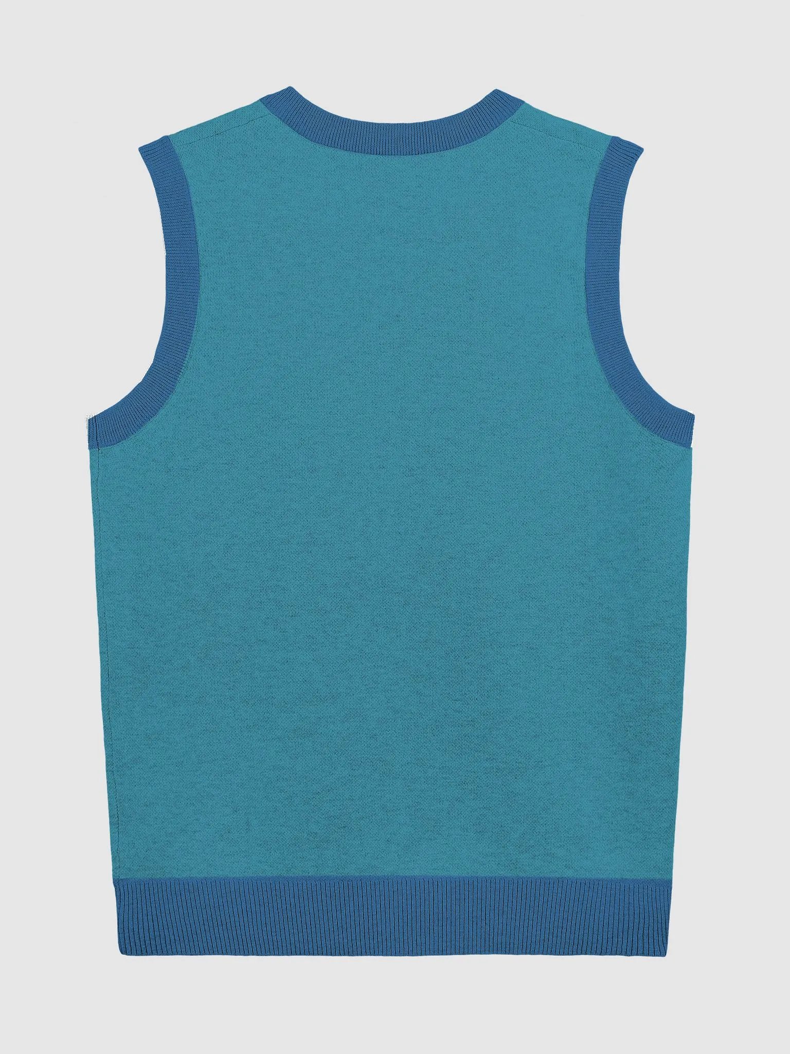 BUSY-BRAINED (lg. design, teal and blue) knitwear vest product image (8)