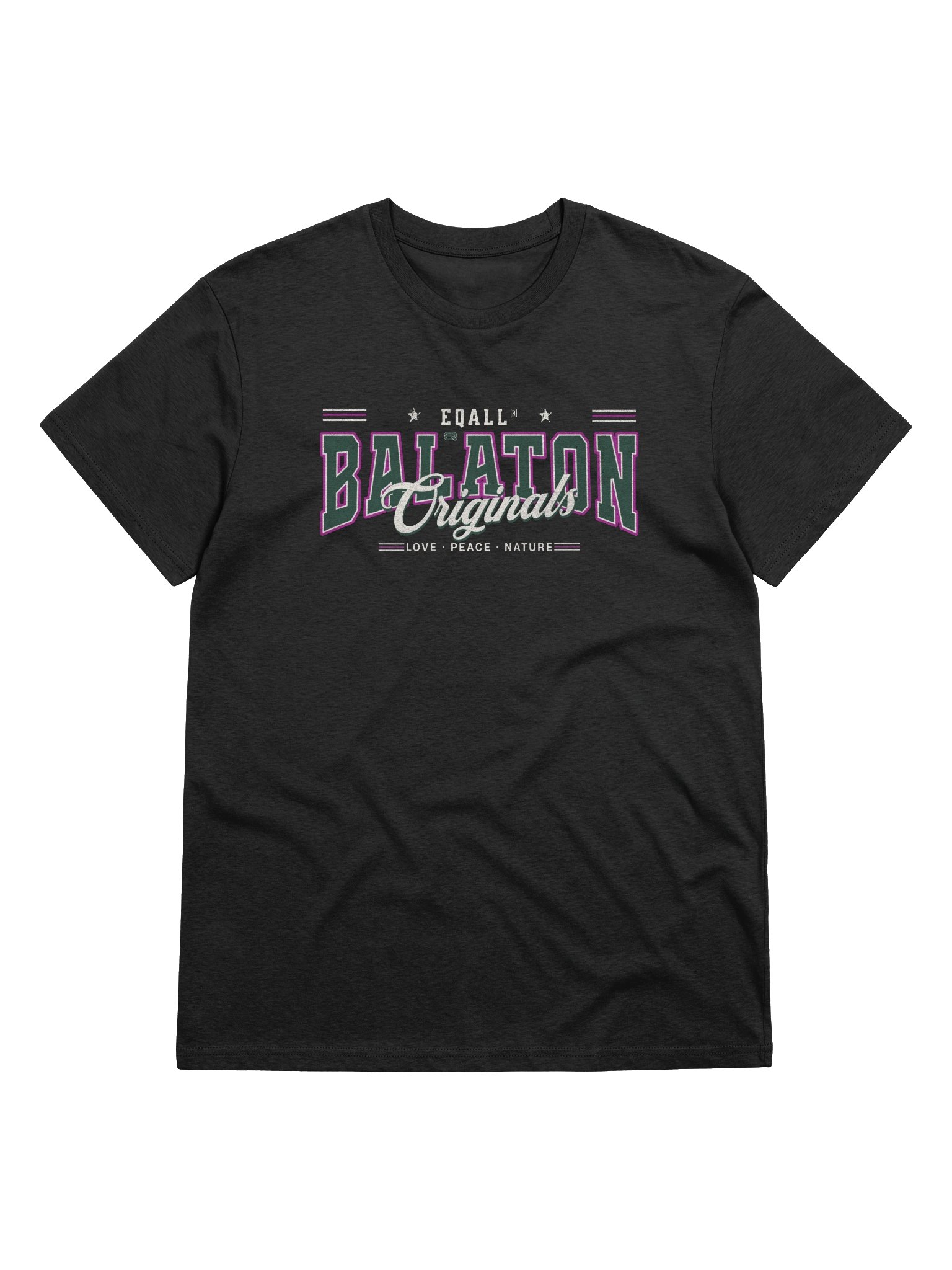 EQALL® Originals BALATONIQ Love Nature Organic Unisex ECO Tee Pink Deep Green product image (1)