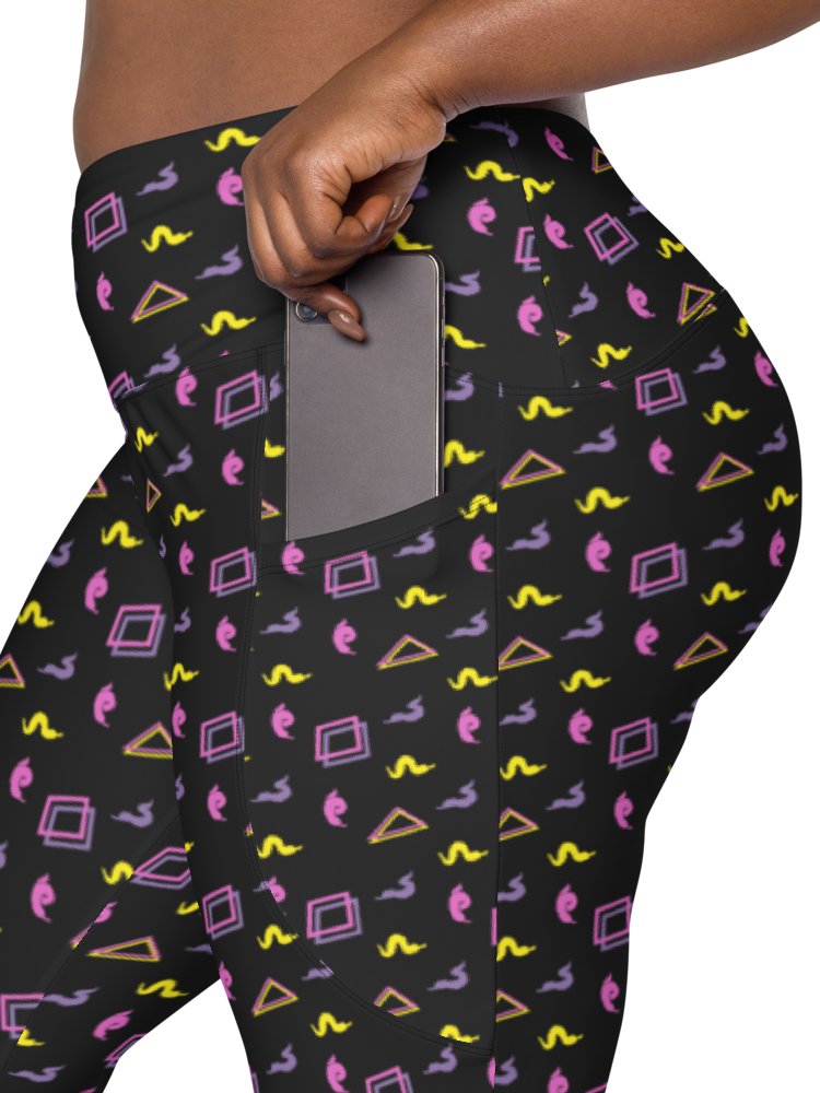 Oh Worm black pattern pocket leggings product image (1)