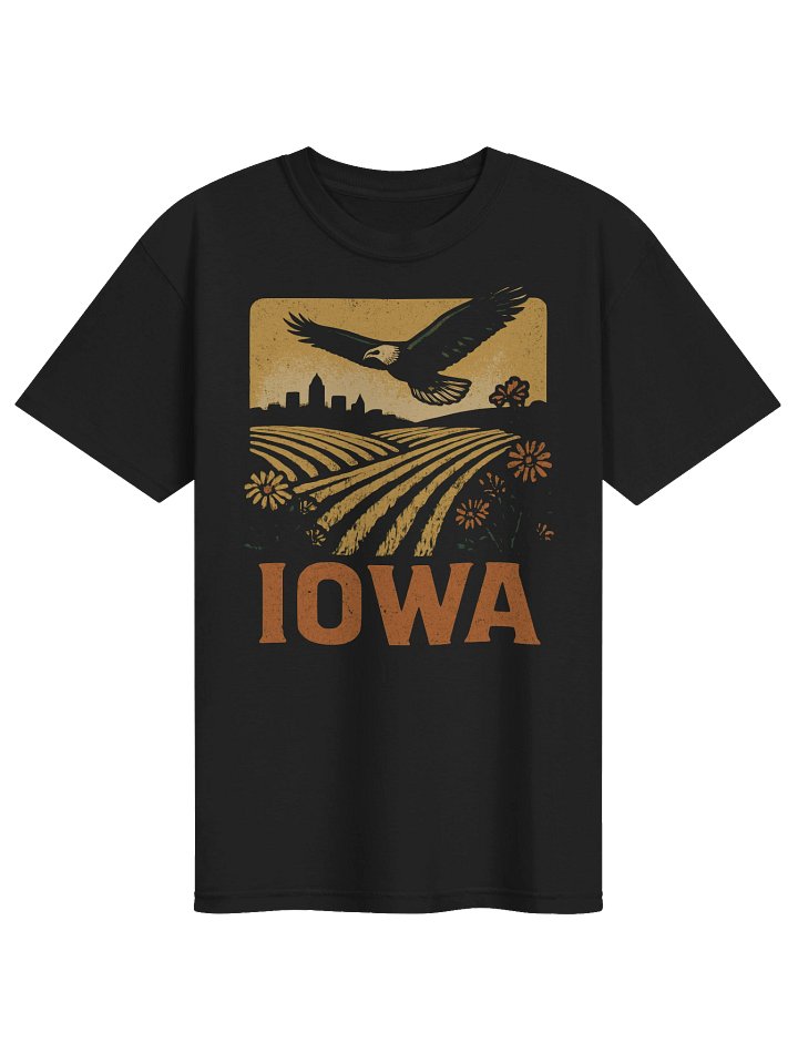 Iowa Eagle Farmland T-Shirt | Vintage Midwest State Pride Tee product image (1)