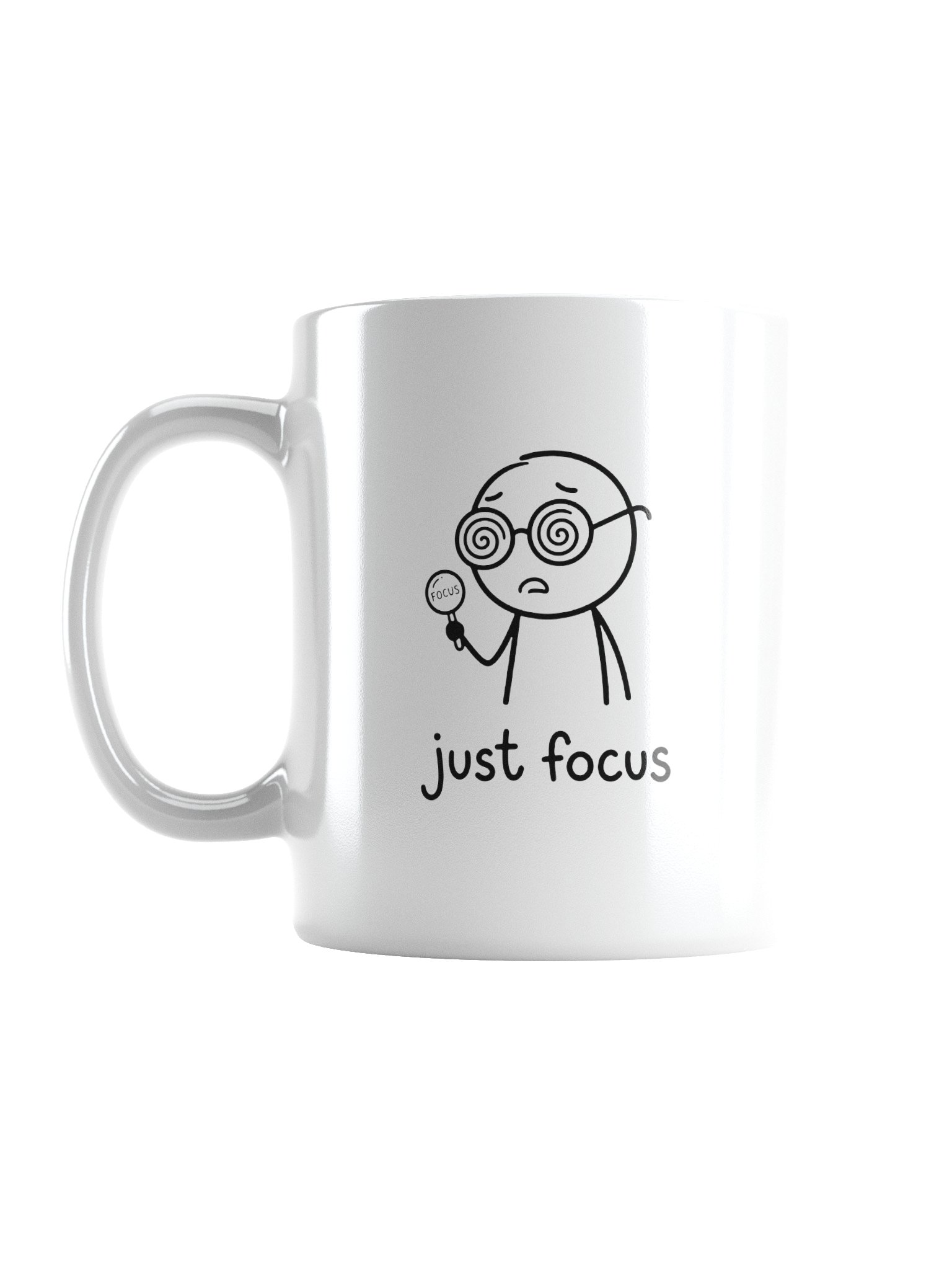 Just Focus Mug, Anti Distraction Coffee Cup, Deep Work Mindset Mug, Productivity Gift, Minimalist Office Mug, ADHD Friendly Work Accessories, Overthinker Gift product image (1)
