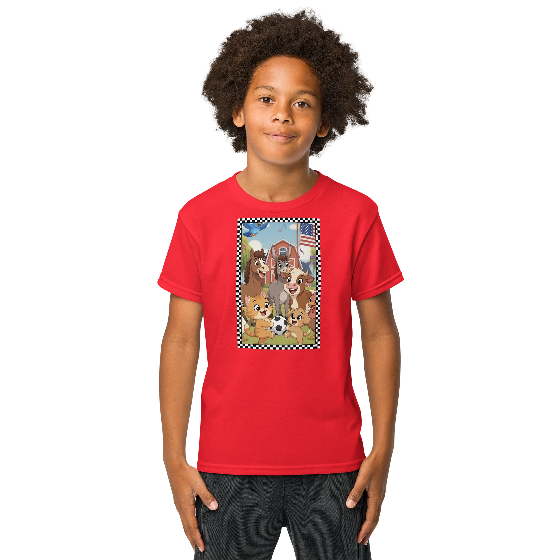 Cute Farm Friends Soccer Youth Sports Tee product image (1)