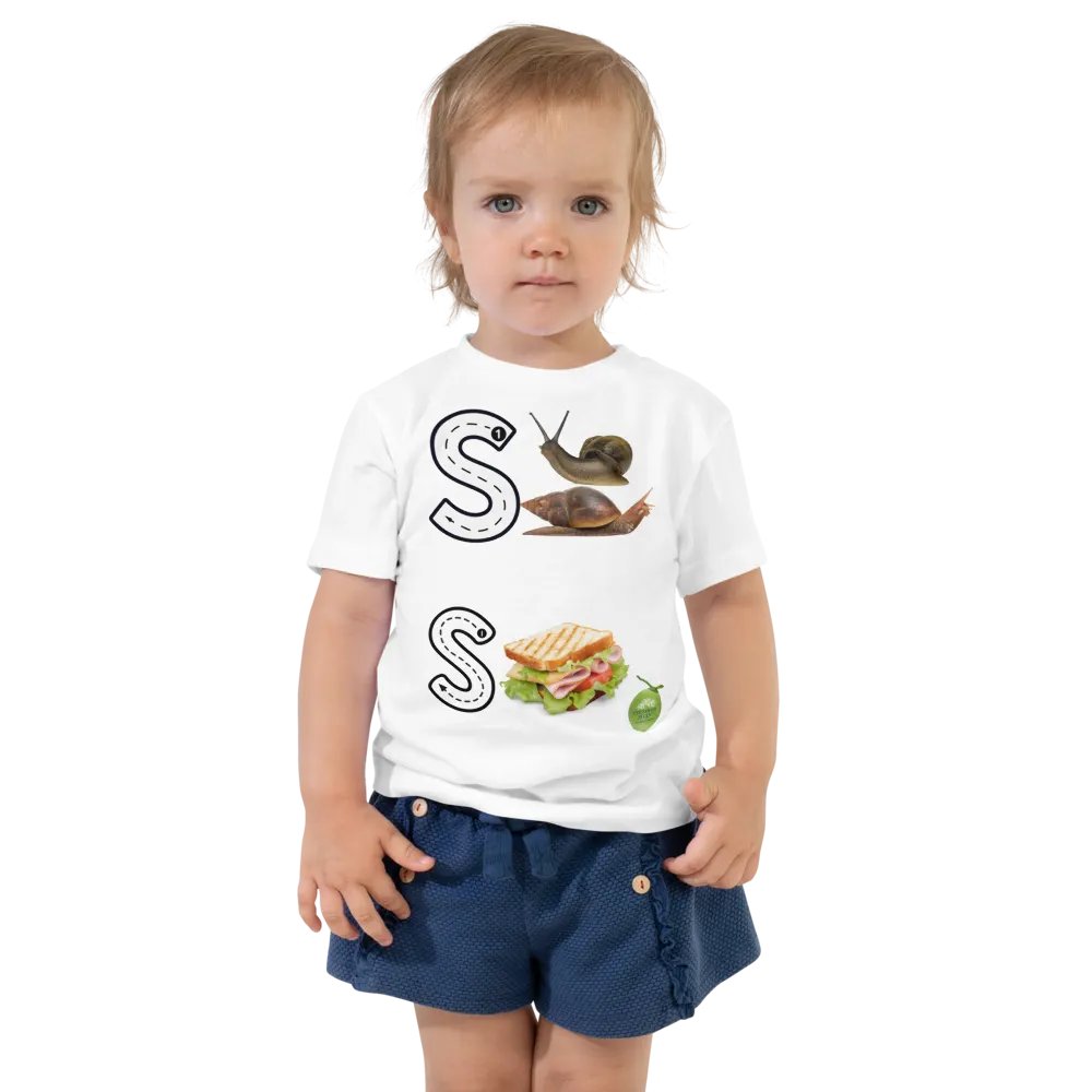 JoBeths' Toddler's White Tee👚 Alphabet Write Ss 📝 A-Z product image (4)