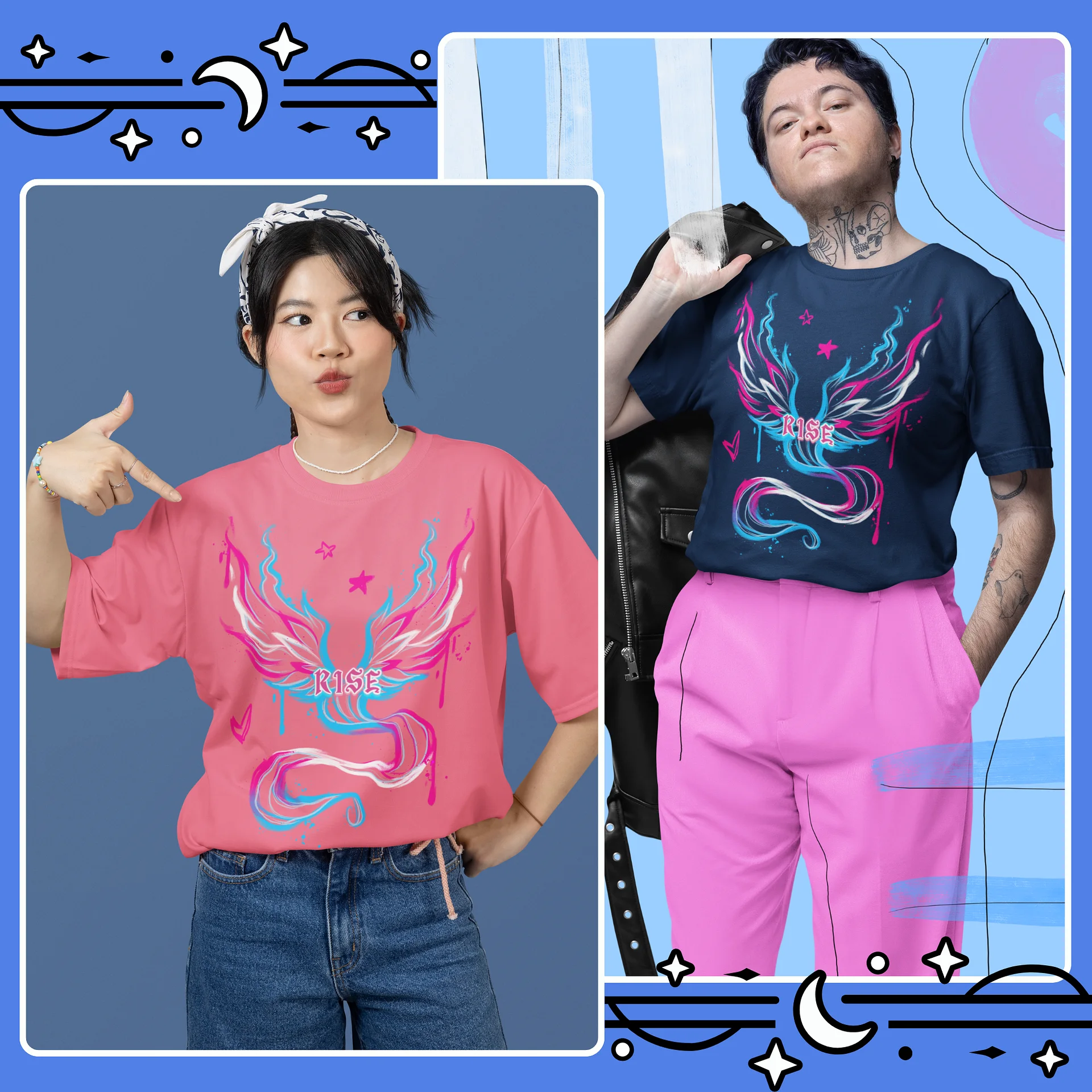 RISE Collection: Subtle Transgender Pride Phoenix Tee product image (2)