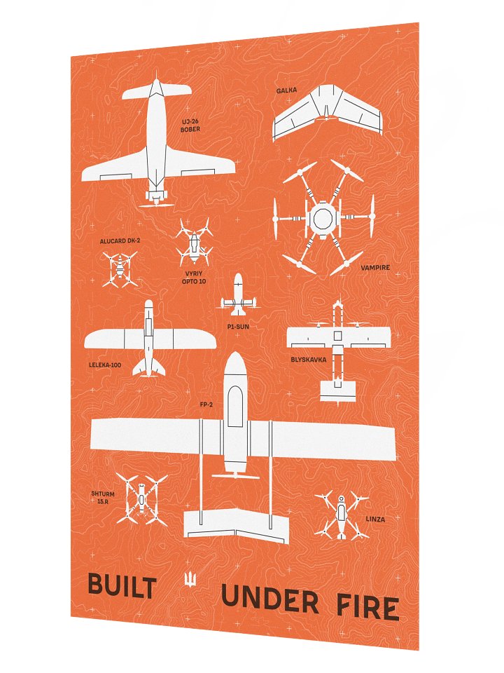 Dzyga's Paw Built Under Fire Poster (24"x36" | Orange) product image (2)