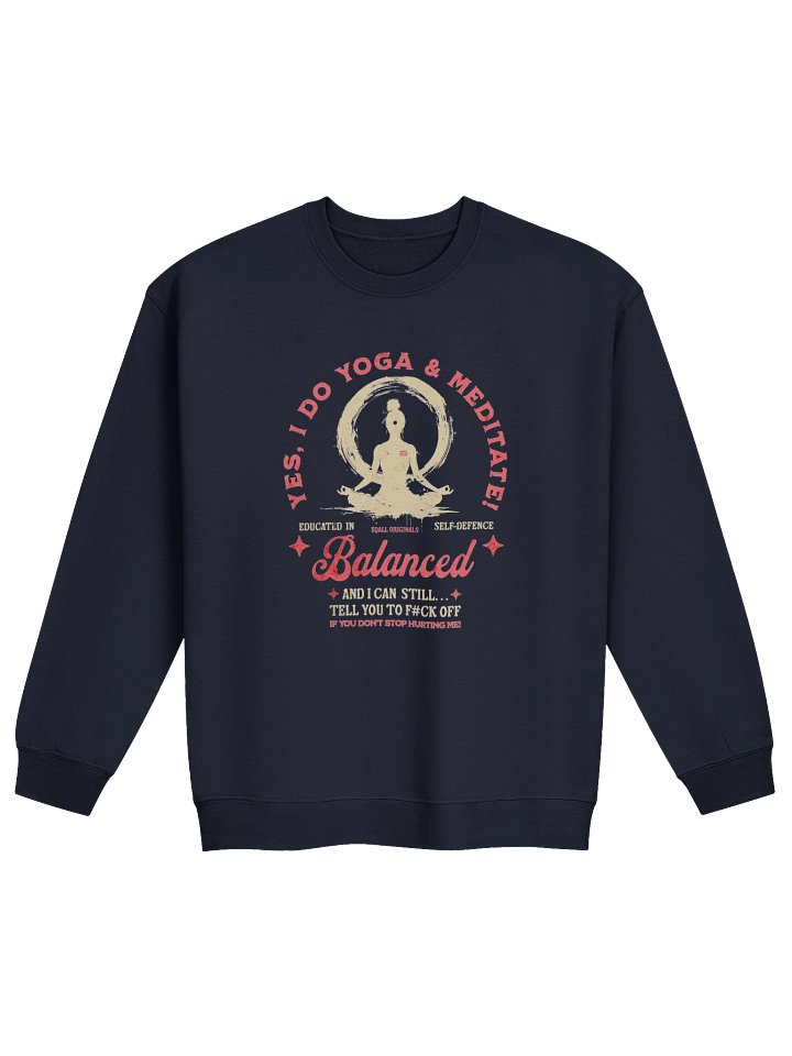 Yes I Do Yoga and Meditate_Self-Defence Unisex Gildan Crewneck_R3CVR.i by EQALL® Originals_Pink /Cyclamen product image (31)