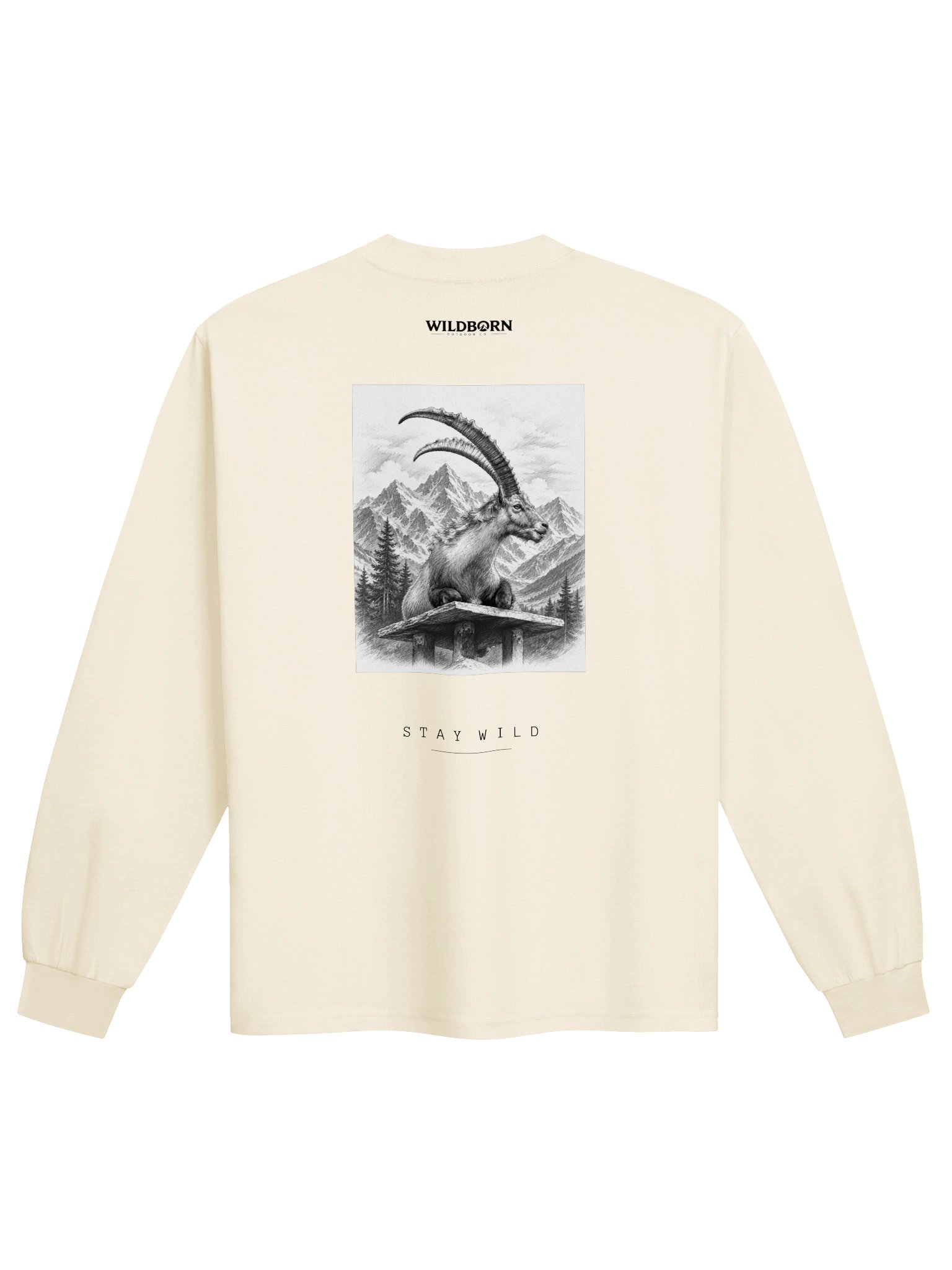 Wildborn Alpéra Unisex Tshirt Long Sleeve- White product image (2)