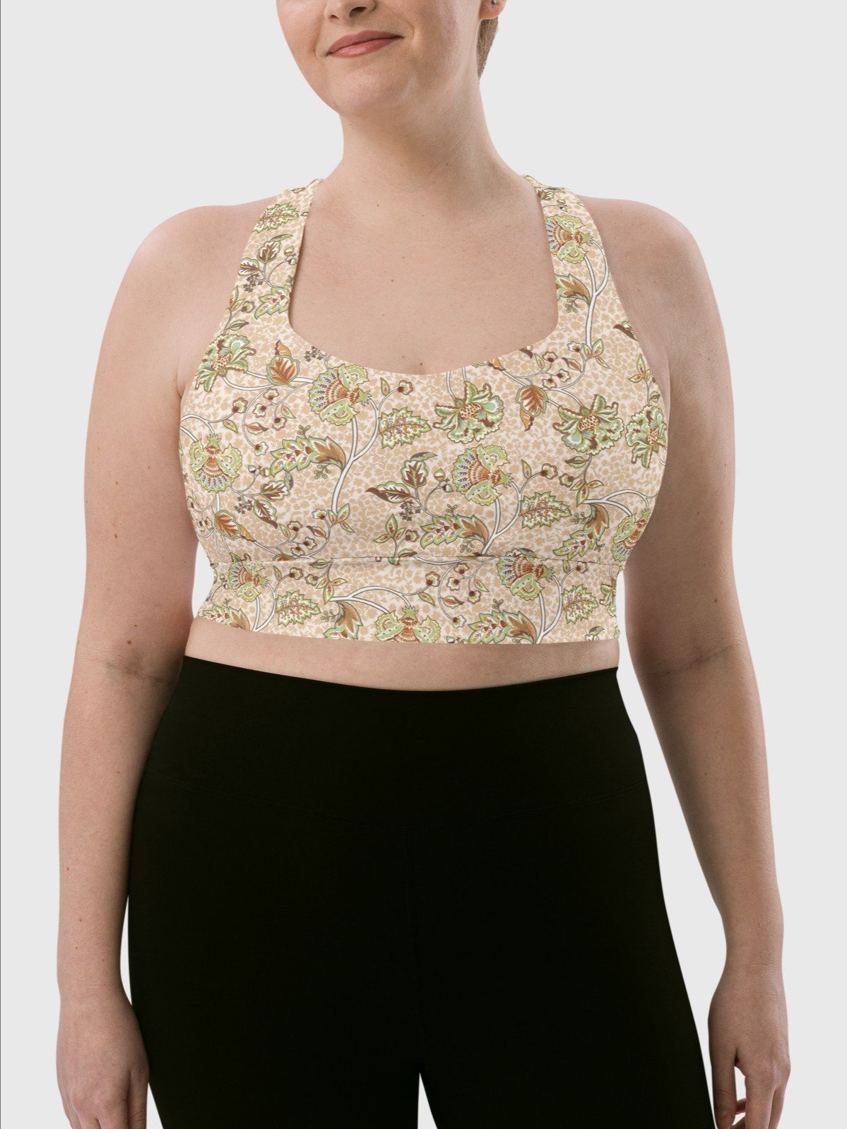 High-Impact Bra "Elegant Neutral Beige Chintz" product image (6)