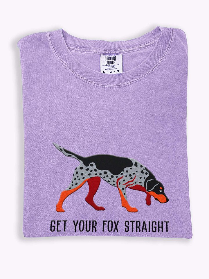 Get Your Fox Straight T-Shirt(Embroidered) of an American Foxhound(Blue) product image (1)