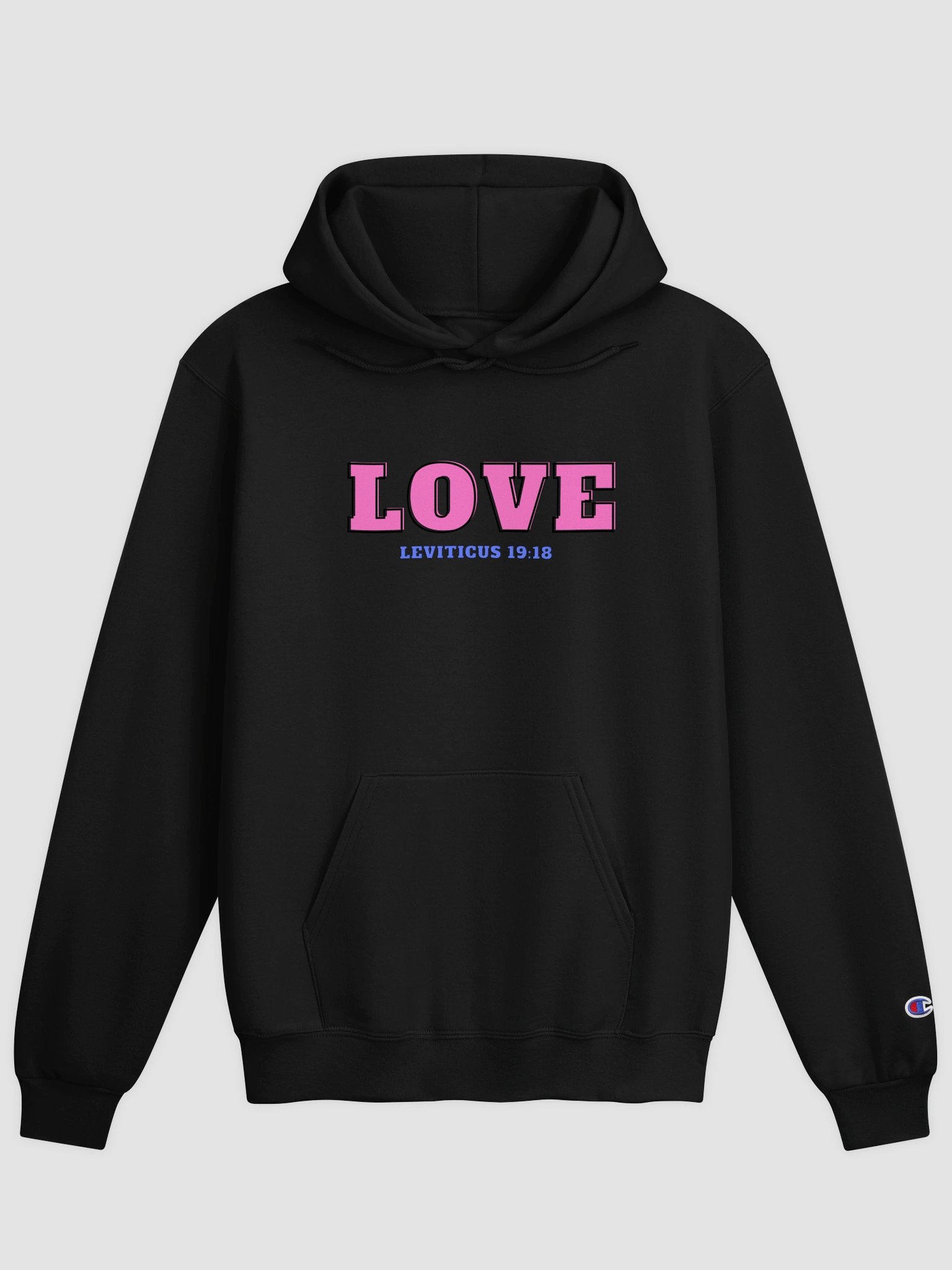 Pink "Love" Your Neighbor Heavyweight Cozy Hoodie product image (1)