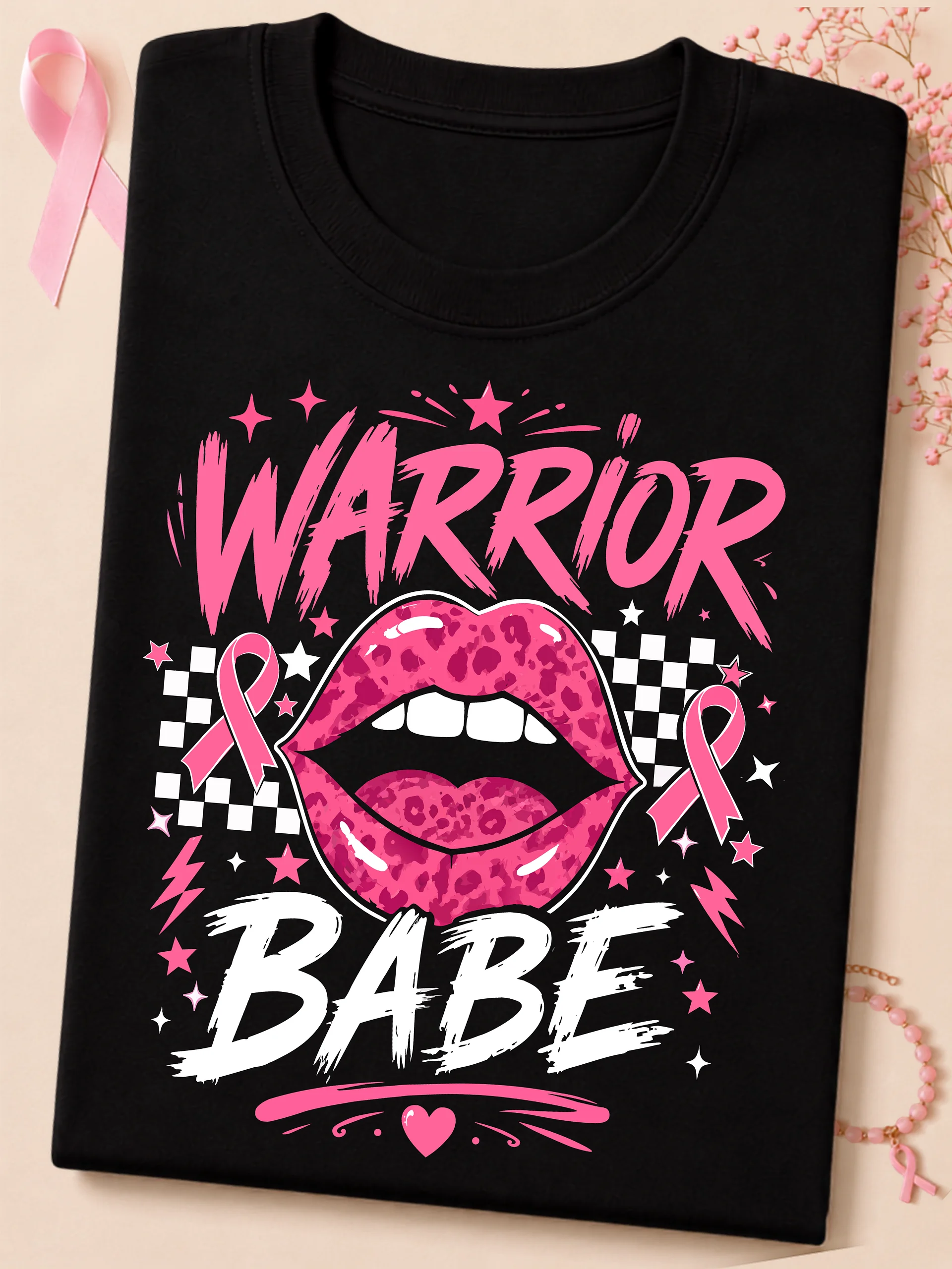 Warrior Babe Pink Ribbon Glam Tee product image (1)