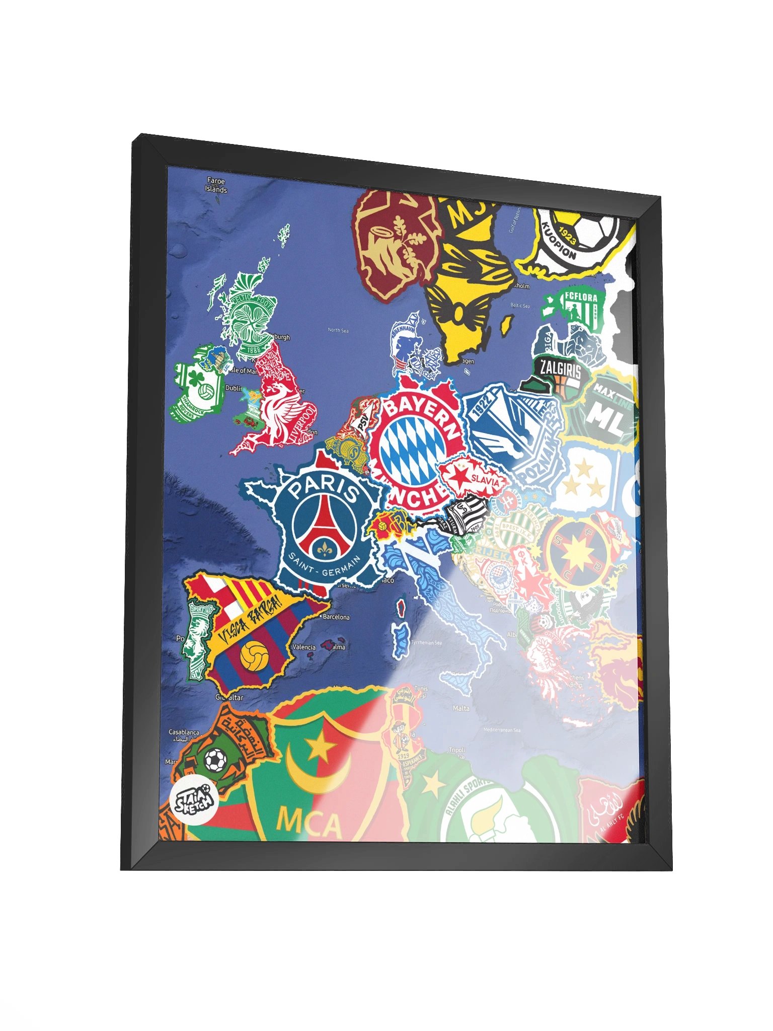 Map of Champions × Europe 2025 (Framed) product image (2)