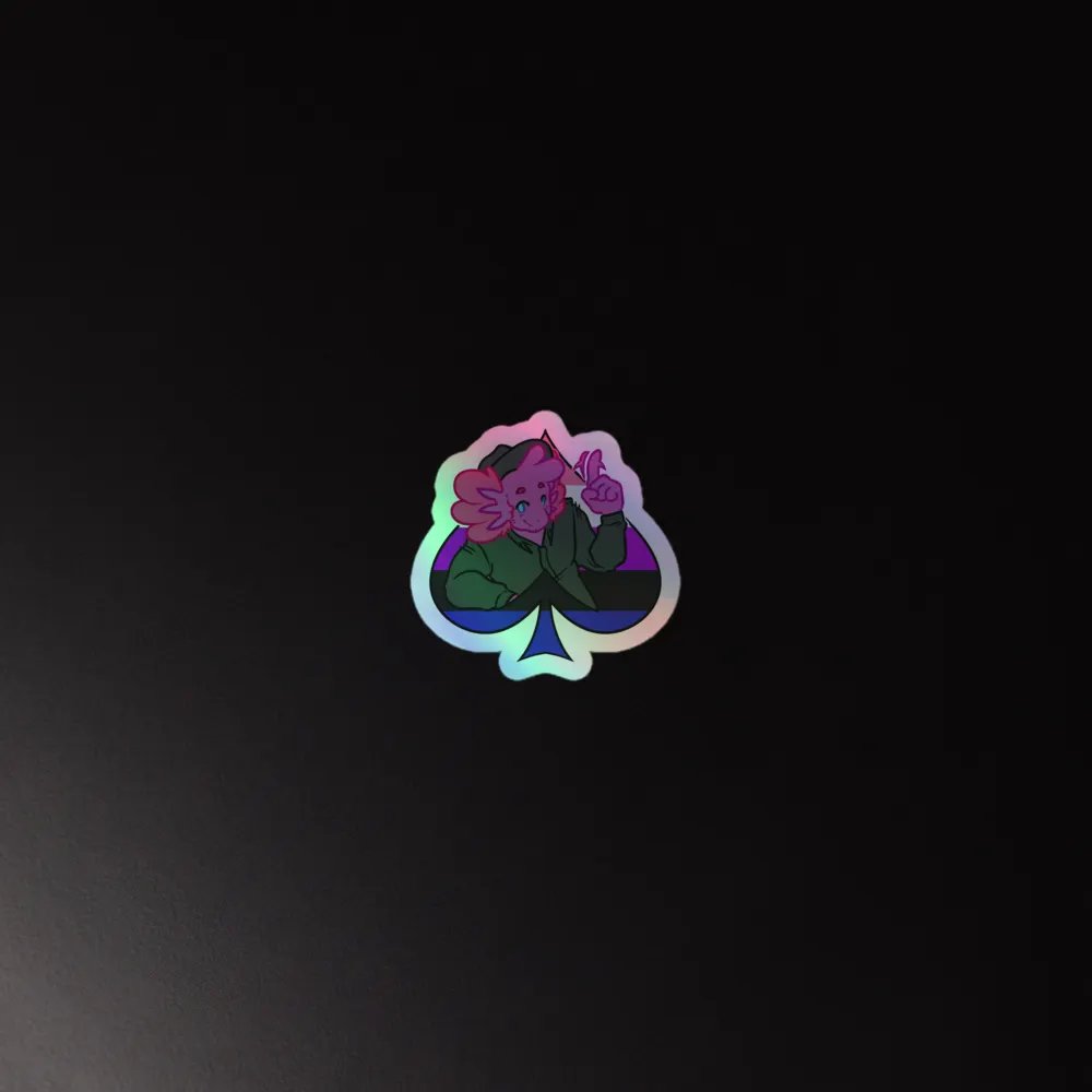 Genderfluid in Spades | Kiss-Cut Holo Sticker product image (2)