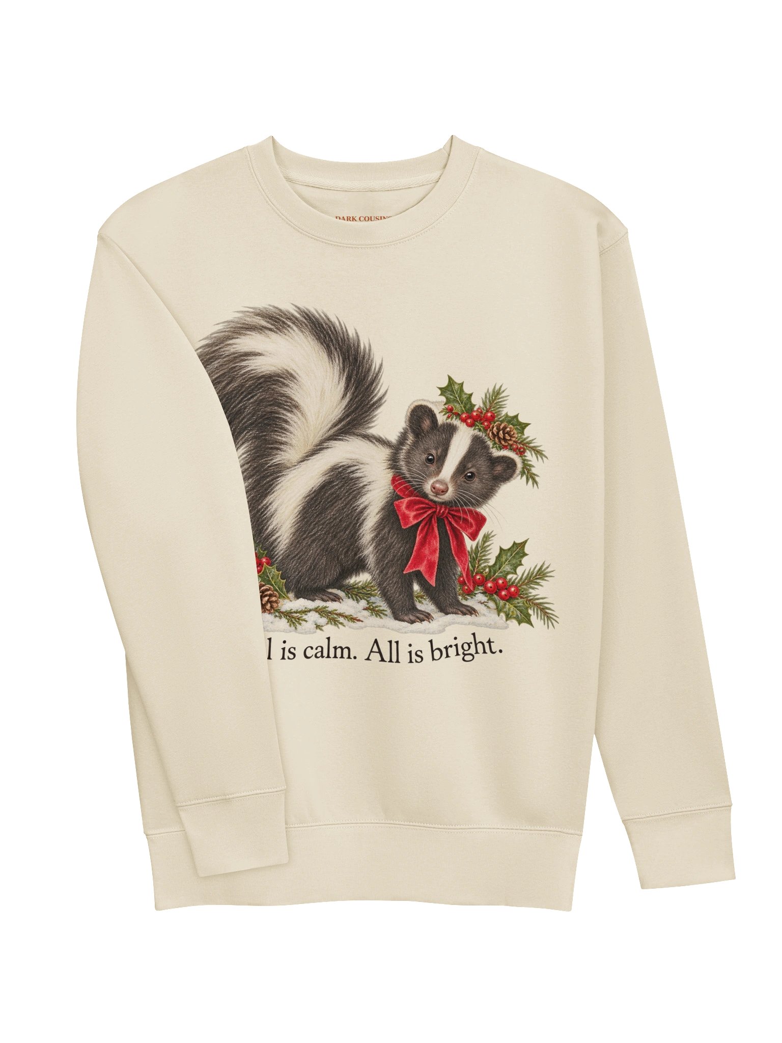 All Is Calm, All Is Bright – Christmas Skunk Sweatshirt product image (6)