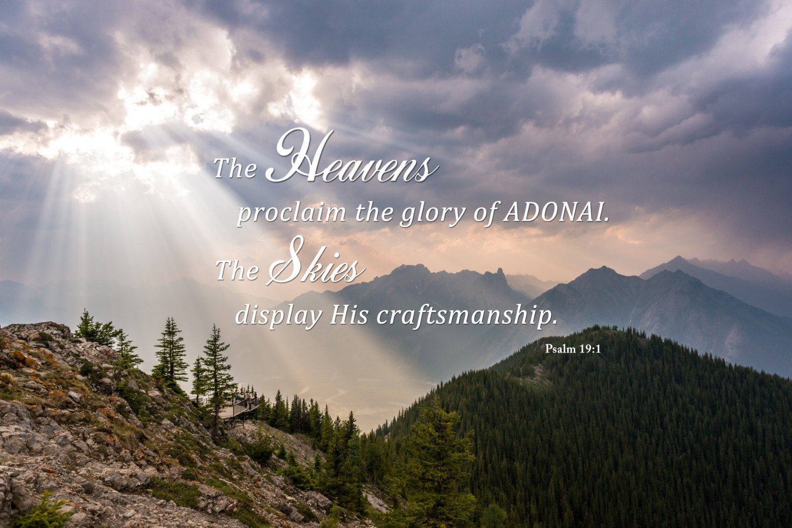 Psalm 19:1 The Heavens proclaim the glory of ADONAI Canvas Art product image (6)